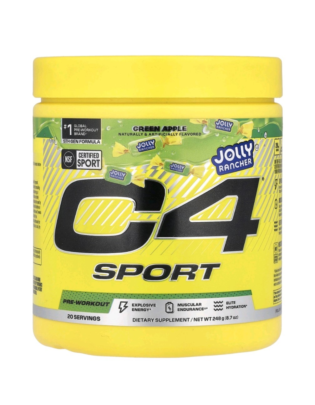C4 Sport Pre-Workout Jolly Rancher Green Apple Rare 8.7 oz 248 g 3/27 HTF