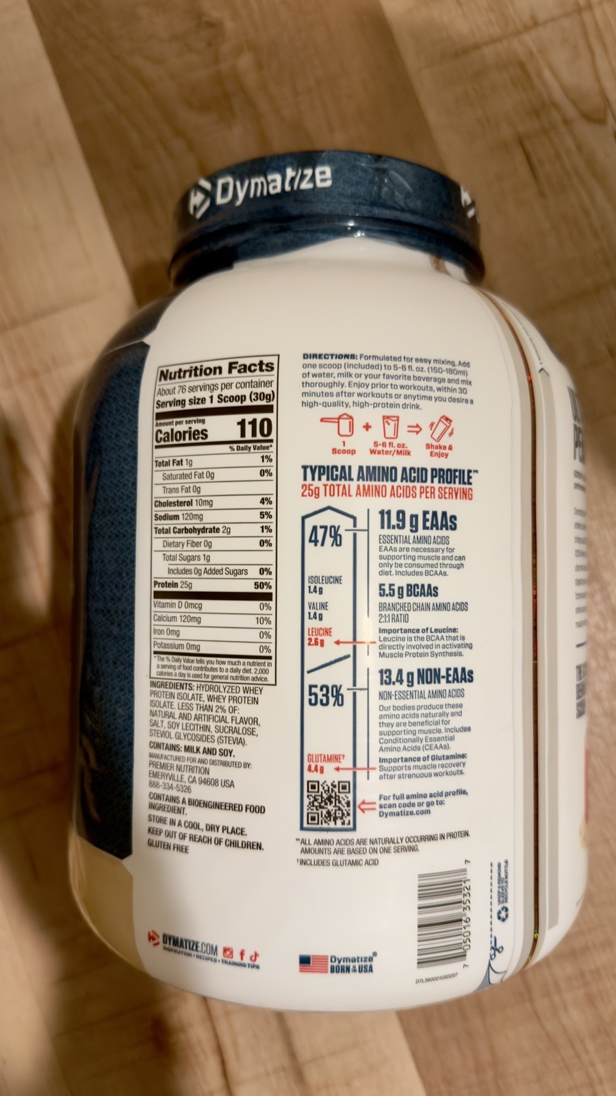 Dymatize ISO 100 Whey Protein Powder 5 Pound (Pack 1), White