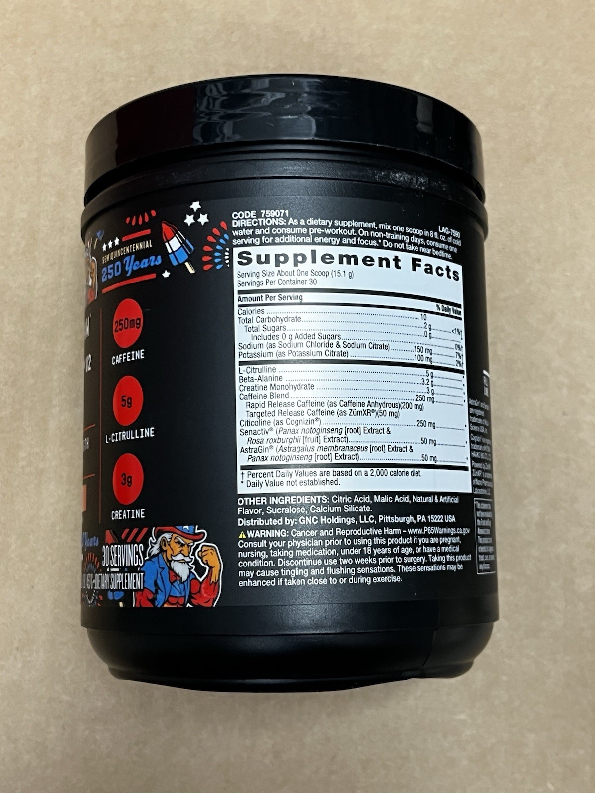 *Limited Edition* Beyond Raw LIT V2 Pre-Workout Patriot Pop Powder 16 oz