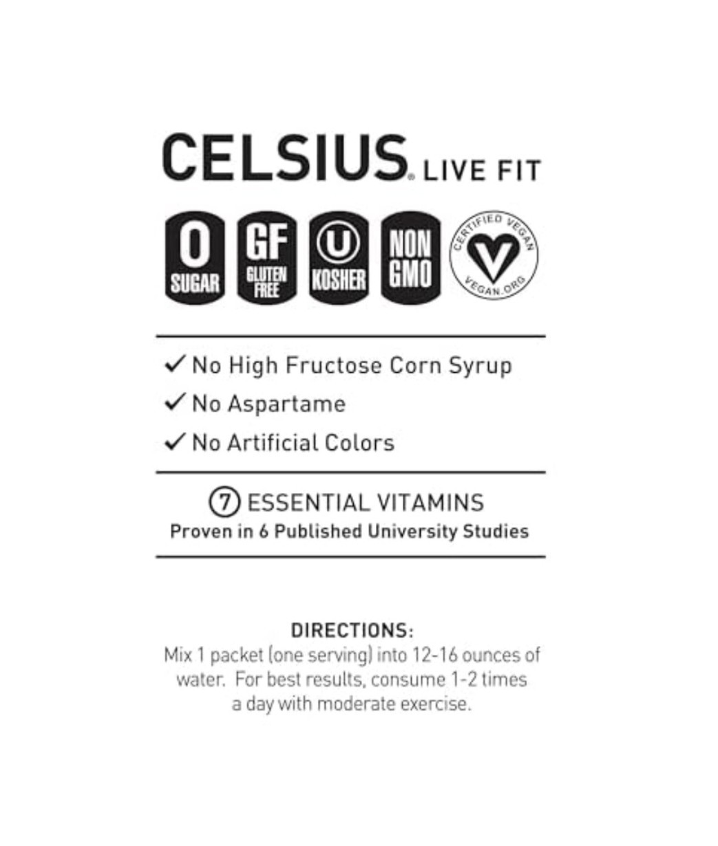 Celsius Essential Energy Powder Sticks Kiwi Guava Lime 14 Pack 200mg