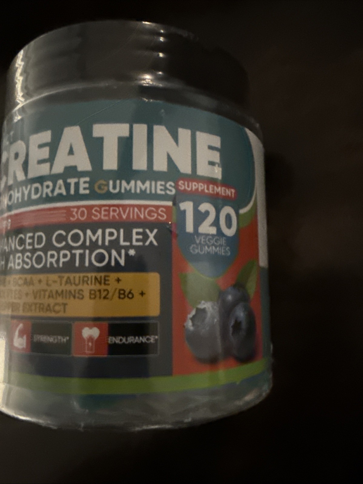 Creatine Monohydrate 120 Blueberry Flavor Gummies -4 per serving EXP 1/28 NEW