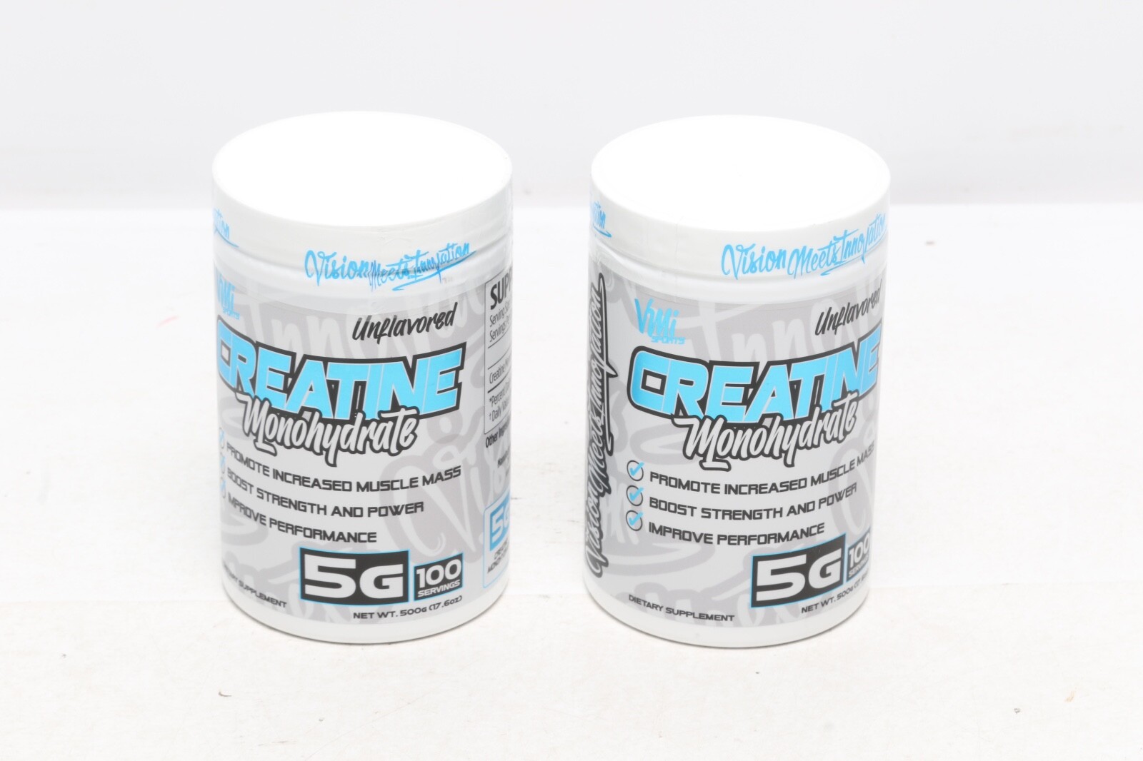 2 Pack of VMI Sports Creatine Monohydrate 500 Grams 100 Servings Unflavored