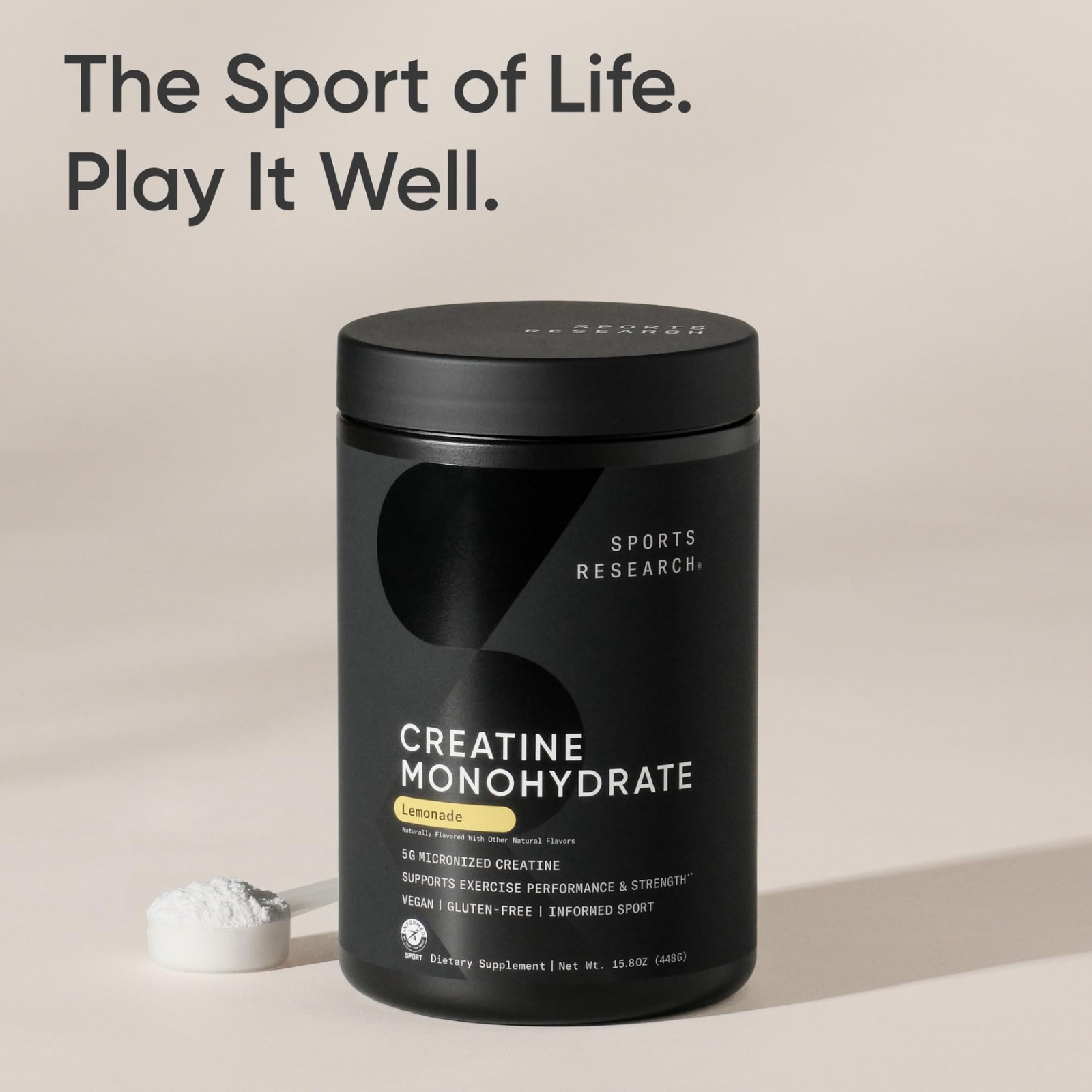 Creatine Monohydrate Powder 5g – Lemonade Flavor, 60 Servings | Lean Muscle Gain