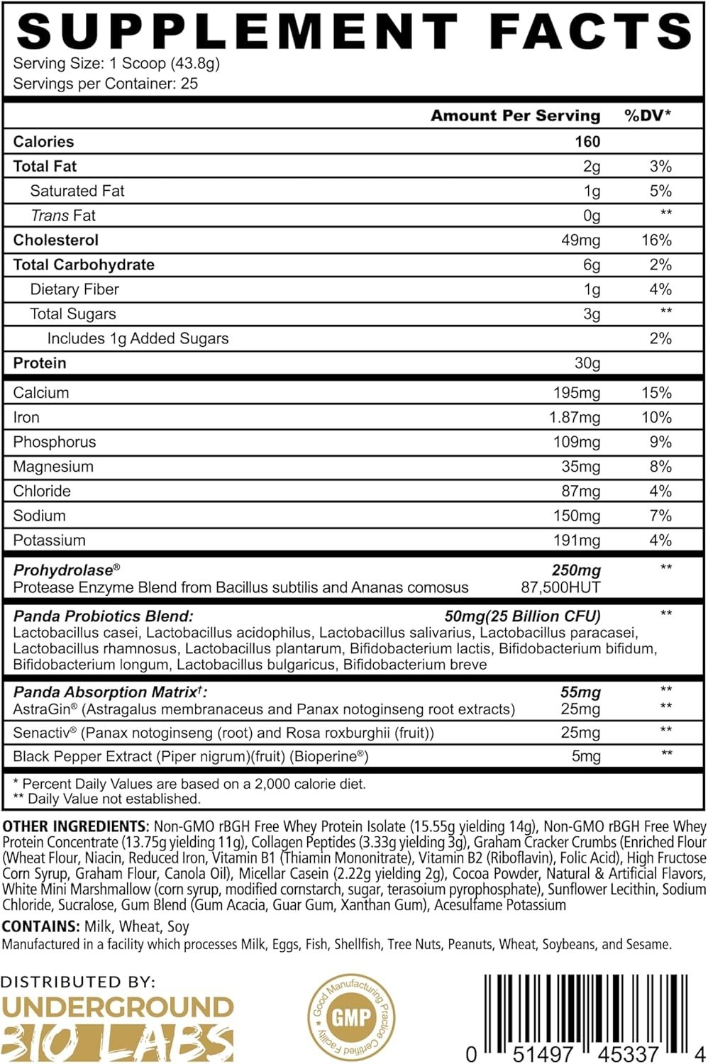 Panda Fuel Protein Campfire S’mores 25 Servings 2.5lb BB: 03/2027