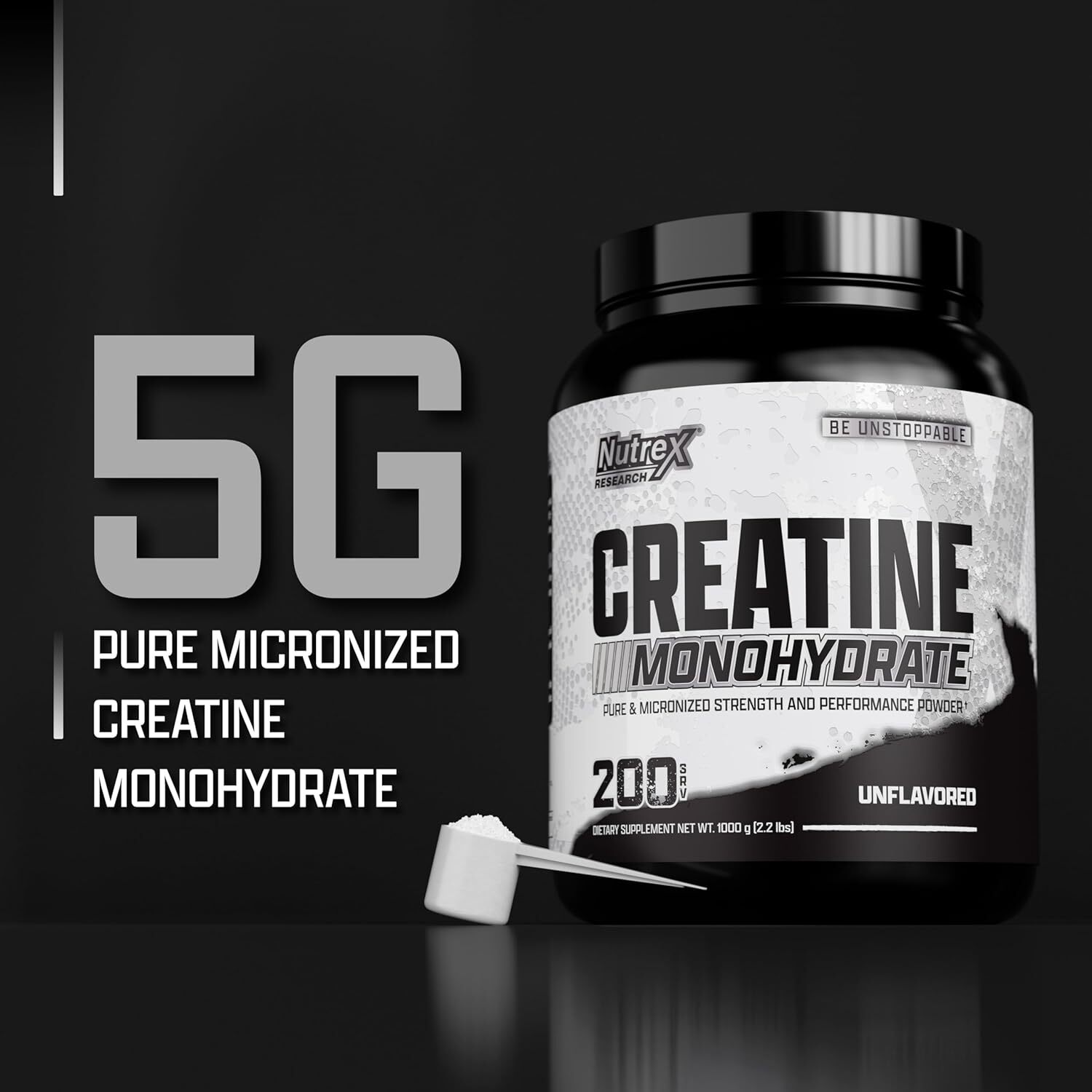 Nutrex CREATINE Monohydrate Powder Micronized Unflavored 200 Servings 1000 Grams