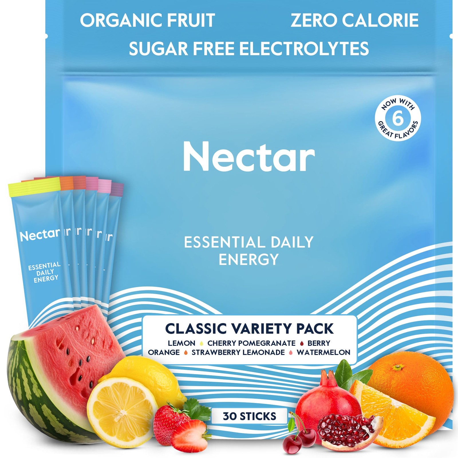 Nectar Energy Booster – Organic Caffeine, B12 & 30 Servings (Pack of 1)