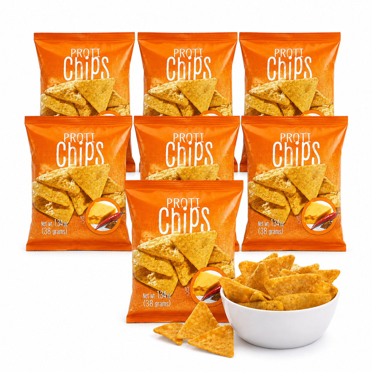 ProtiWise Spicy Nacho Cheese Protein Chips | Healthy Snack | Low Carb Keto 7ct