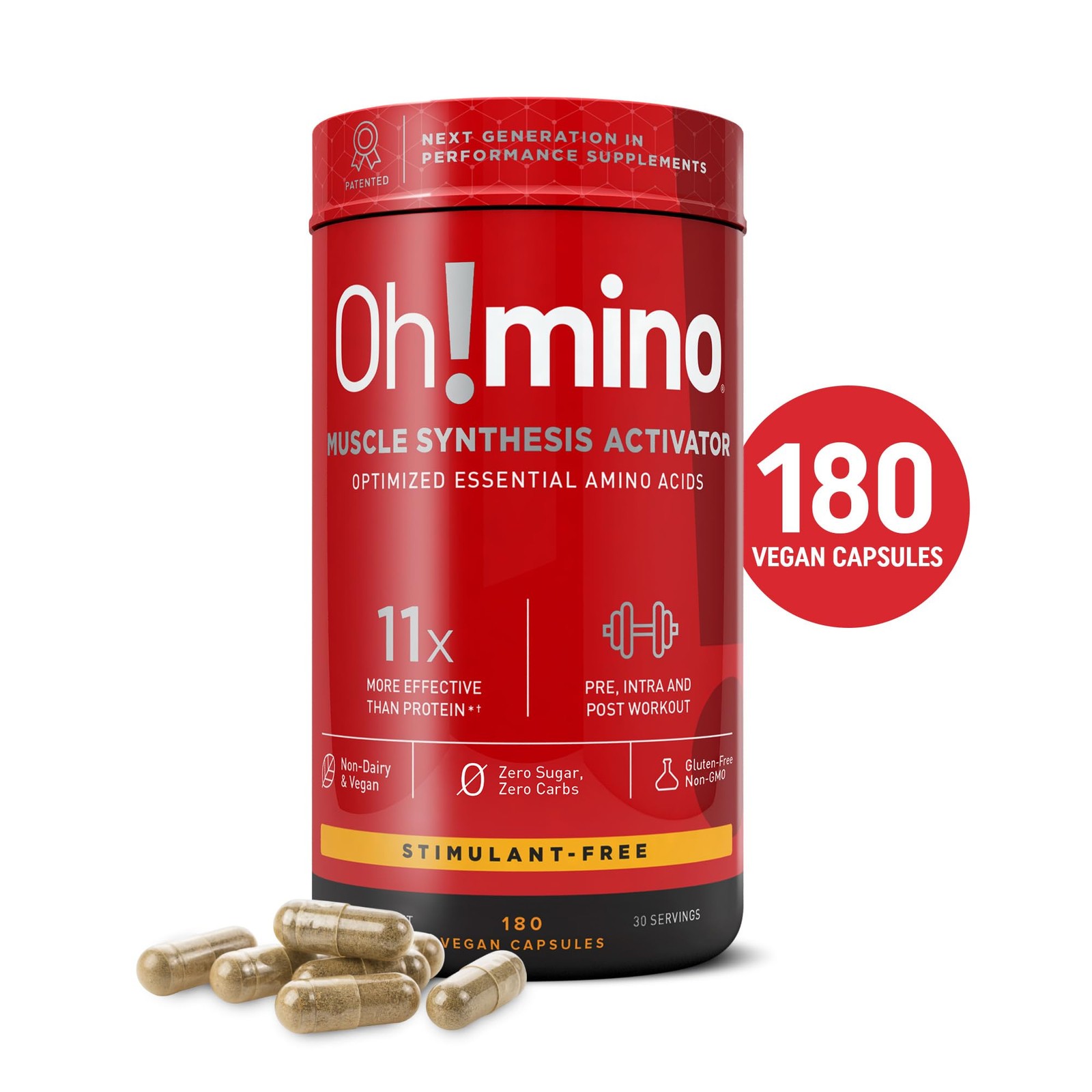 Ohmino Essential Amino Acids Supplement, StimulantFree Capsules, All 9 EAAs, …