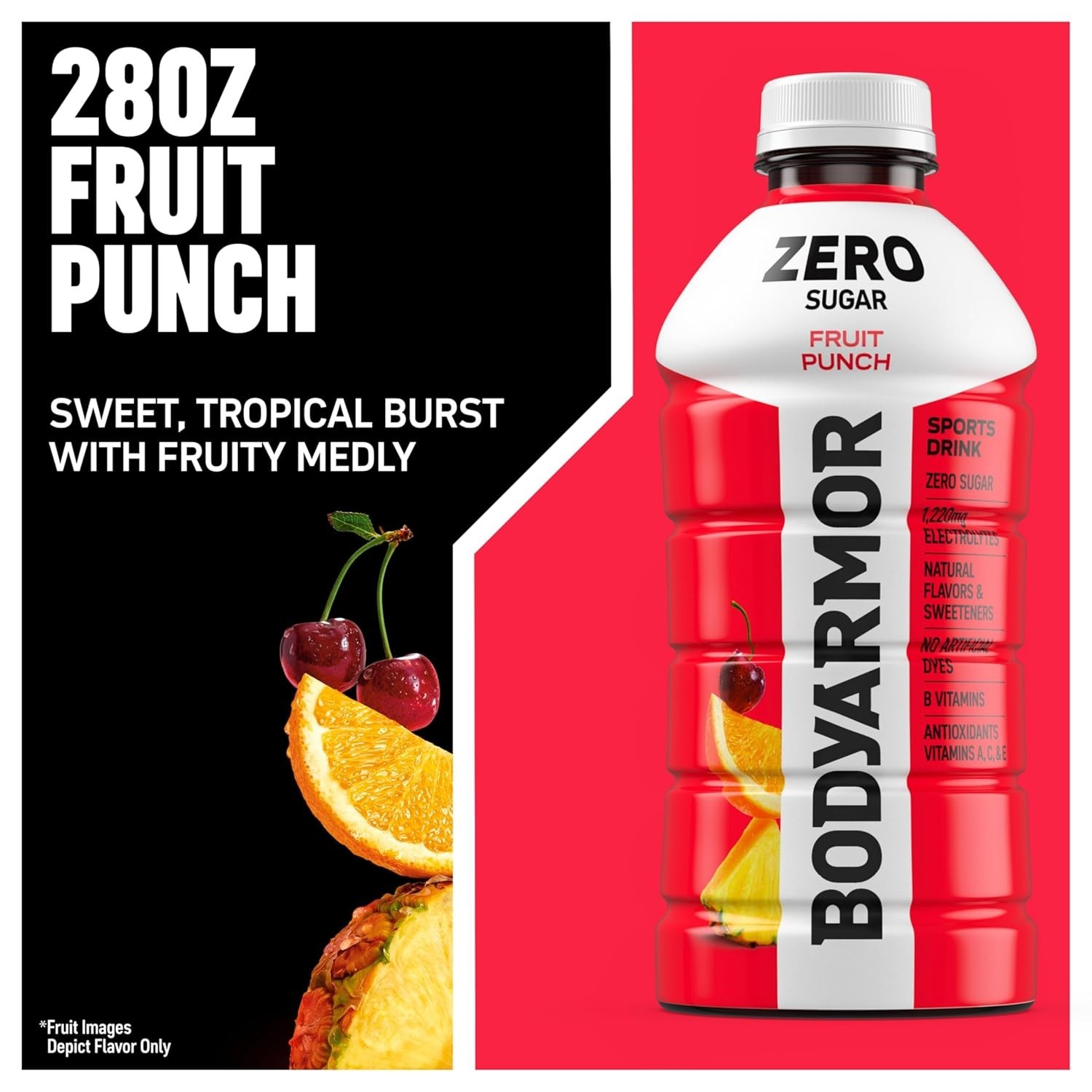 BODYARMOR ZERO Sugar Fruit Punch 28oz 15-Pack Electrolyte Sports Drink