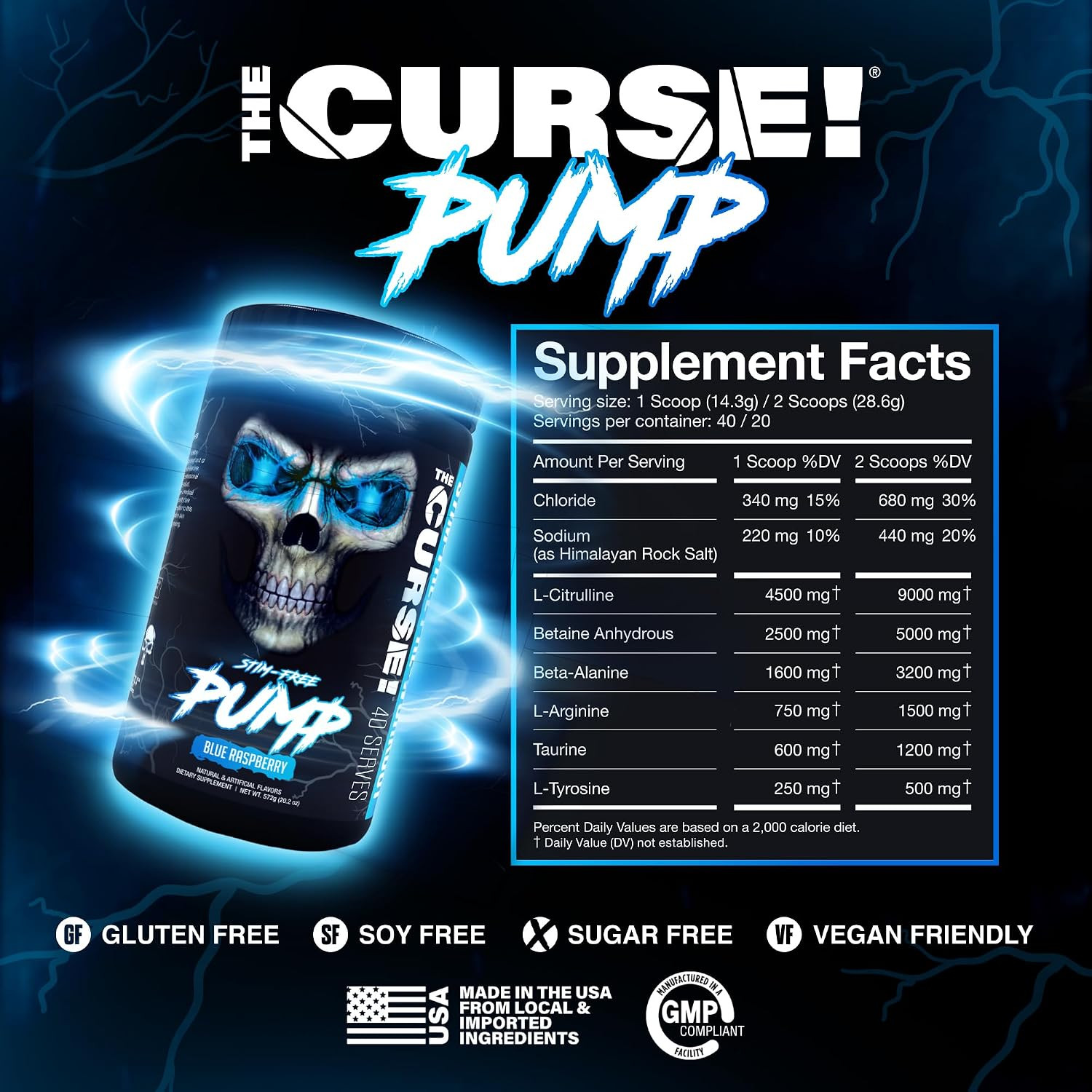 JNX SPORTS The Curse! Pump Pre Workout Powder – Stim-Free Pre Workout