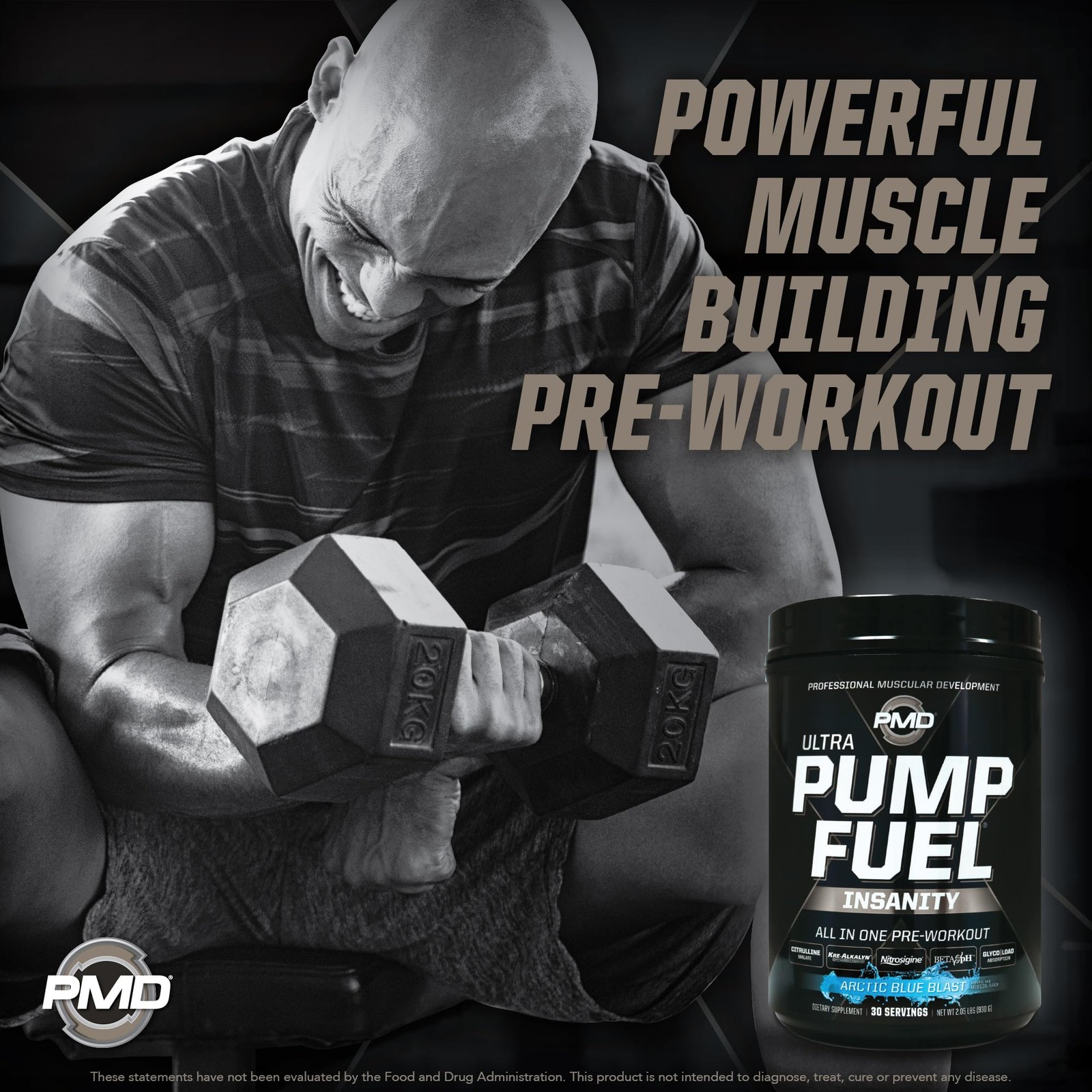 PMD Sports Pump Fuel Ultra 2.05 Pound (Pack of 1), Arctic Blue Blast