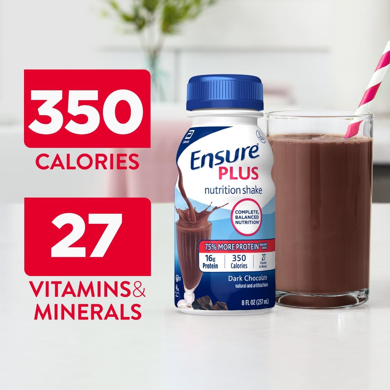 Ensure Plus Darkchocolate Nutrition Replacement To 16G Protein And 27 Vitamins