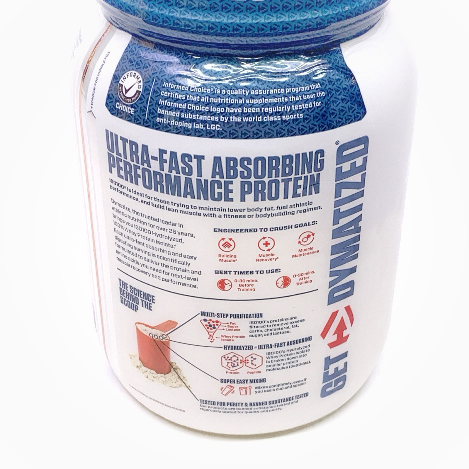 DYMATIZE ISO100® Hydrolyzed Protein Powder 100% Whey Protein Isolate 20 Servings