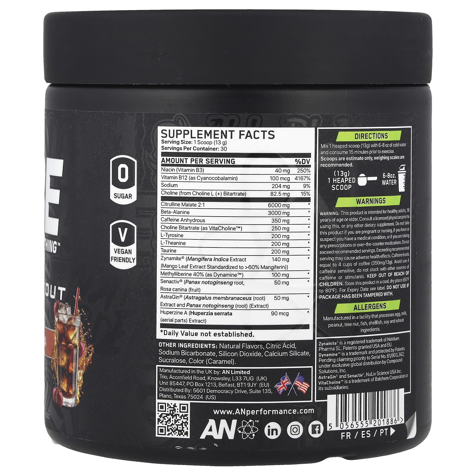 Preworkout, Cherry Cola, 13.75 oz (390 g)