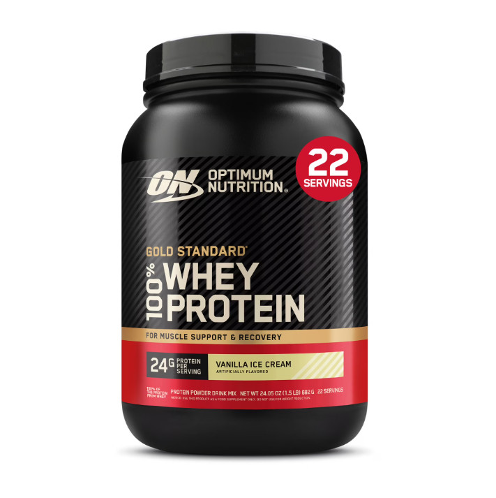 2 Pack Gold Standard Whey Protein Powder,Vanilla Ice Cream,22 Serv