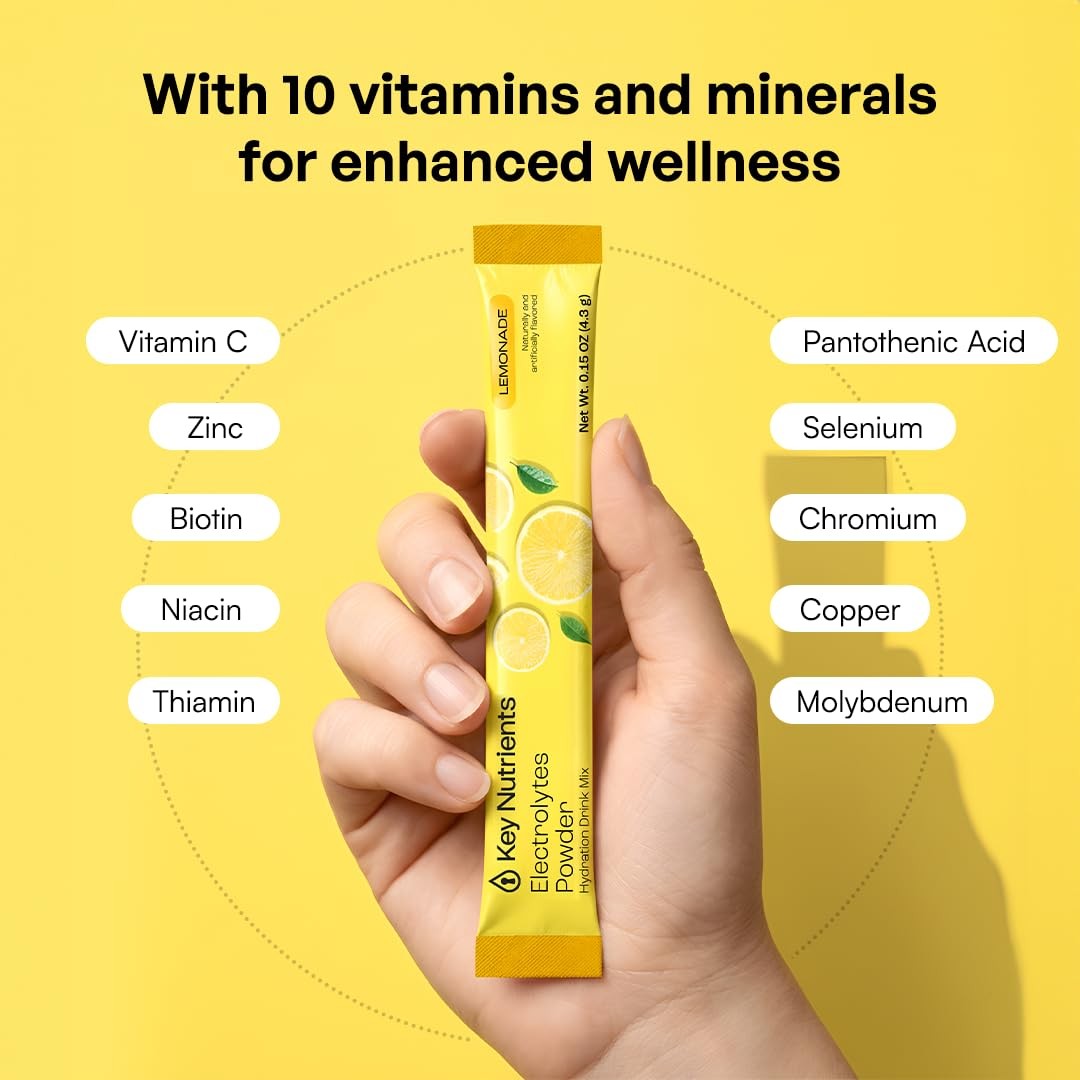 Selenium Electrolytes Packets – Multivitamin Lemonade 20 Pack Hydration Packe…