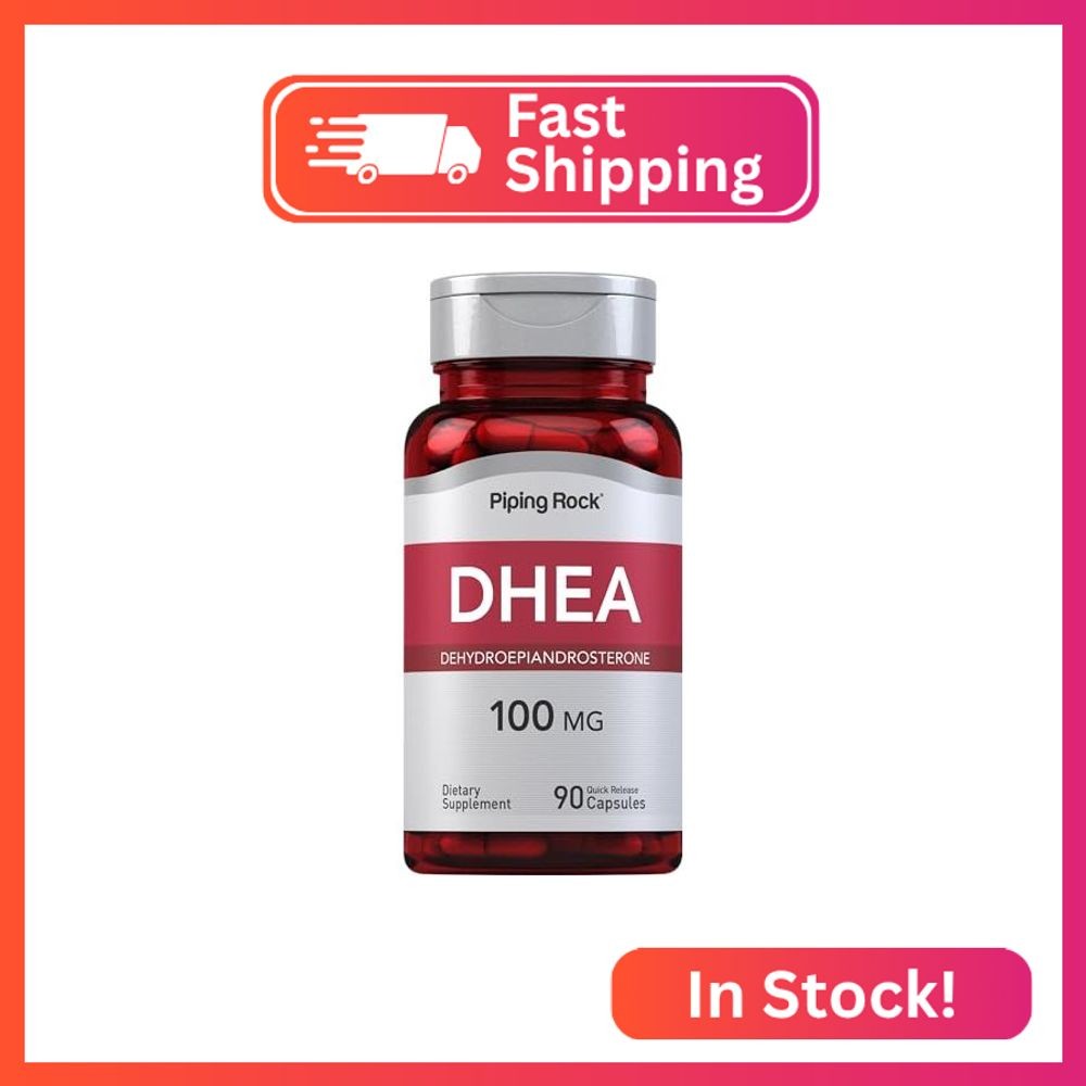 Piping Rock DHEA Supplement 100mg | for Men and Women | 90 Capsules