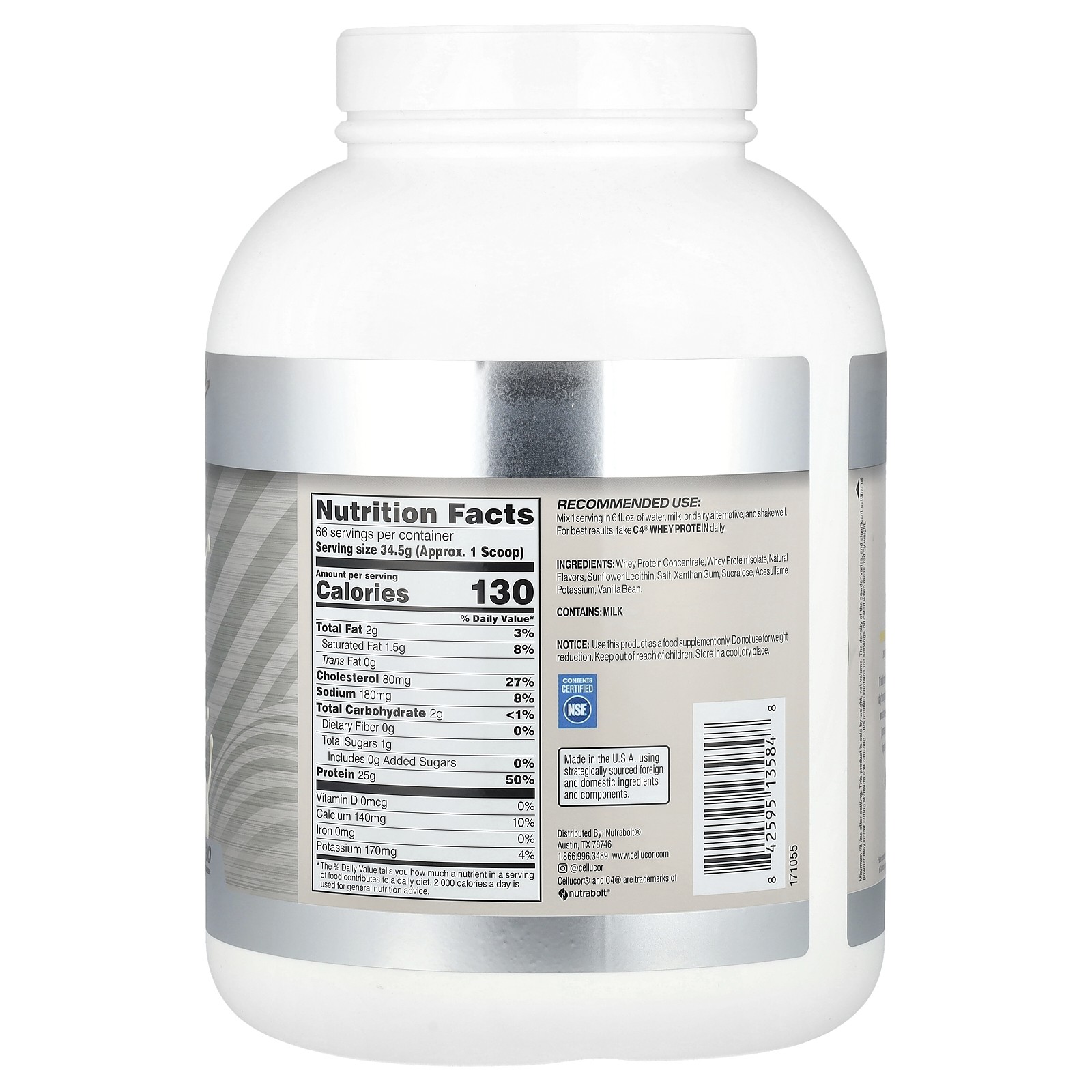 C4® Whey Protein, Vanilla Bean, 5.02 lb (2.28 kg)