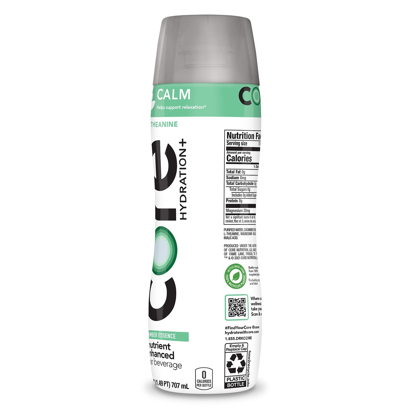 Core Hydration Calm 23.9 Fl Oz Pack of 12 Cucumber Essence Zero Calories
