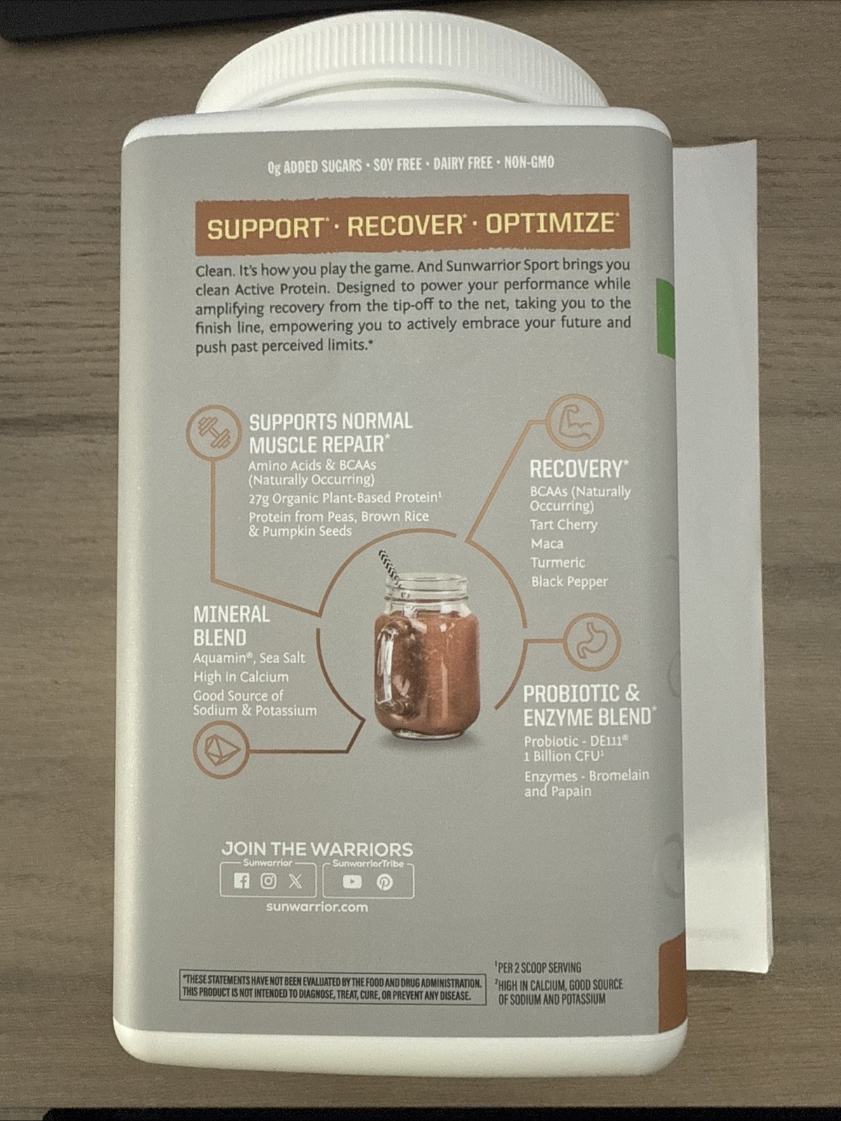Sunwarrior Sport Organic Active Protein – Chocolate Peanut butter 2.2 lbs