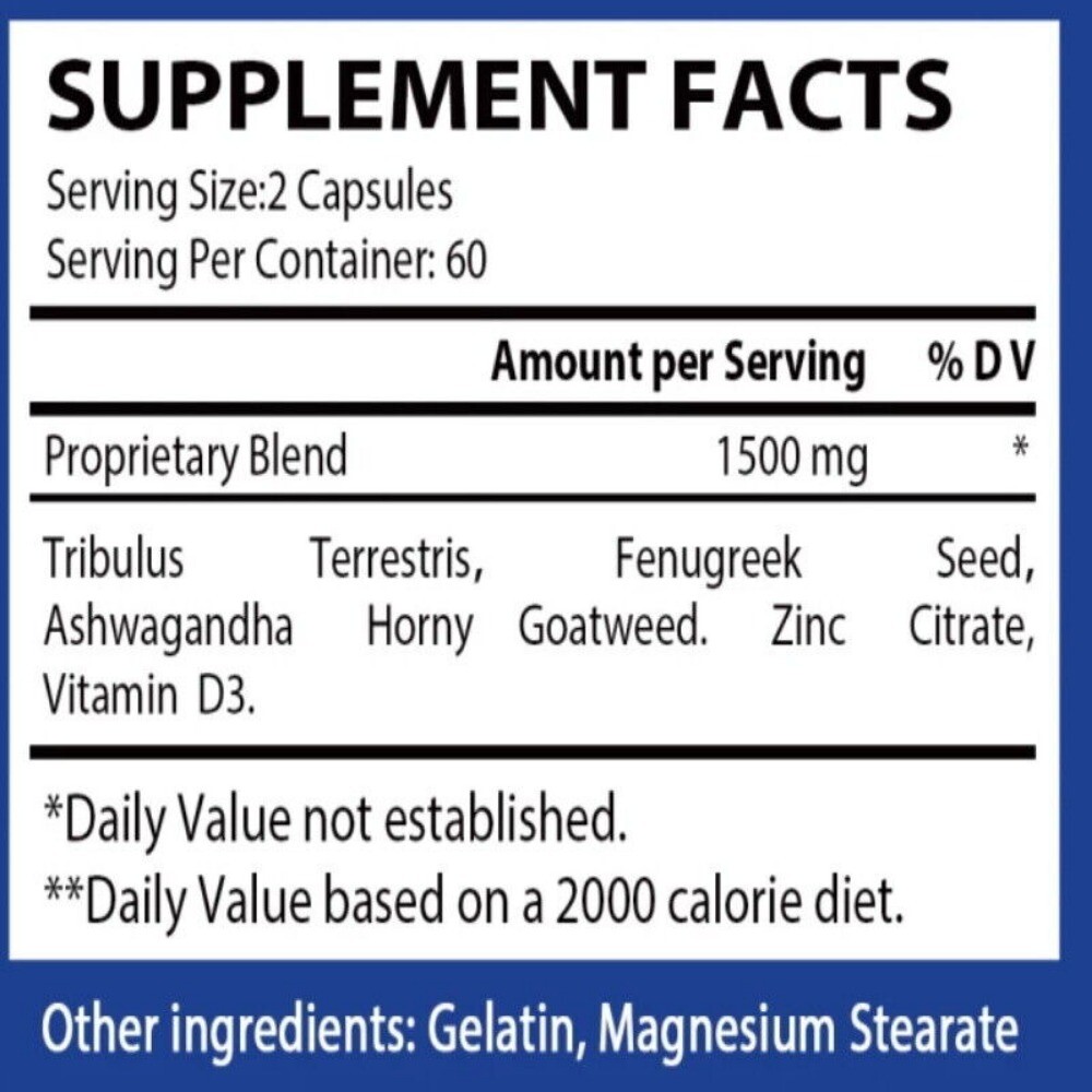 Boost Energy Support Male Enhancement Increase Endurance Muscle Mass 120 Capsule