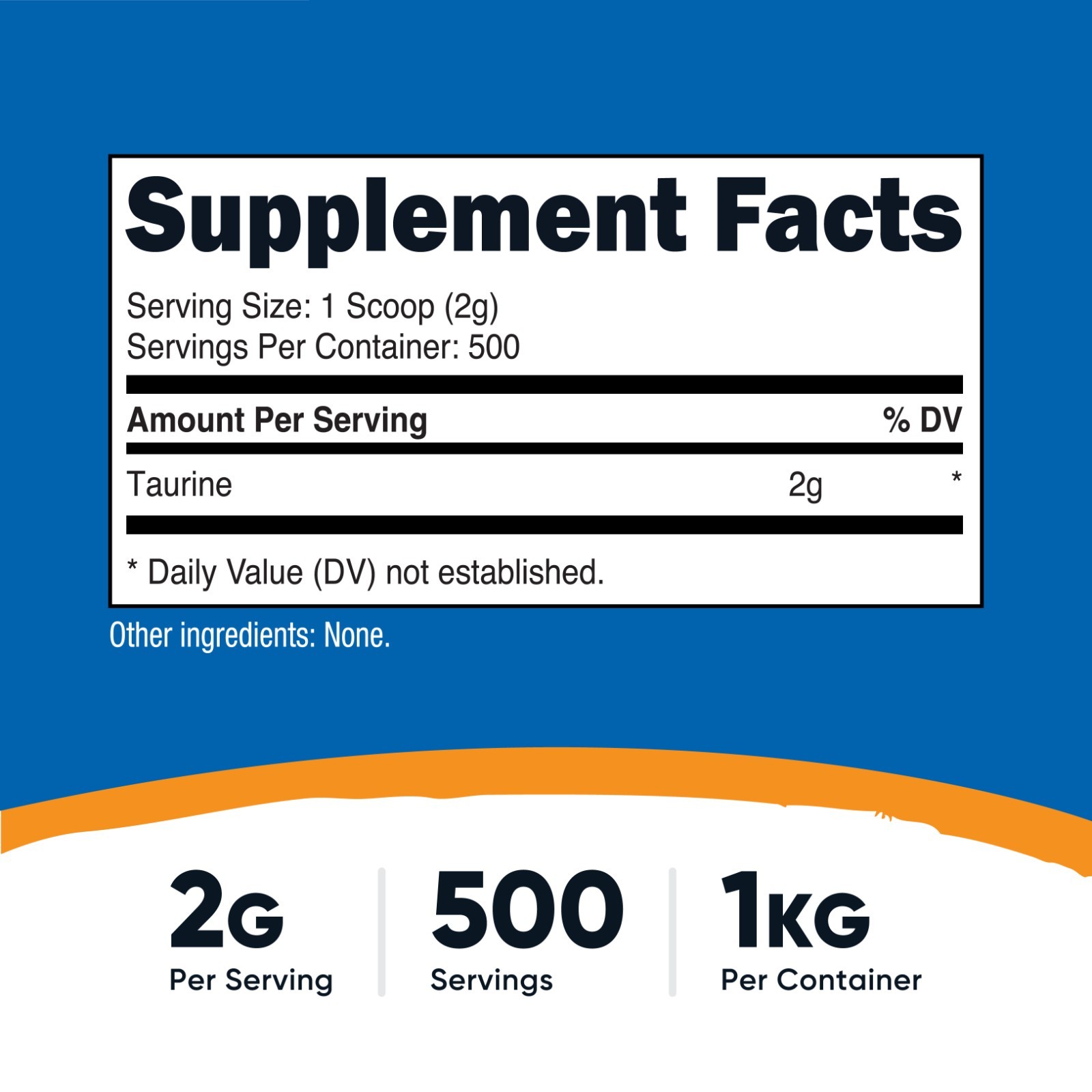 Nutricost Taurine Powder (1KG) – 500 Servings – Pure High Quality Powder
