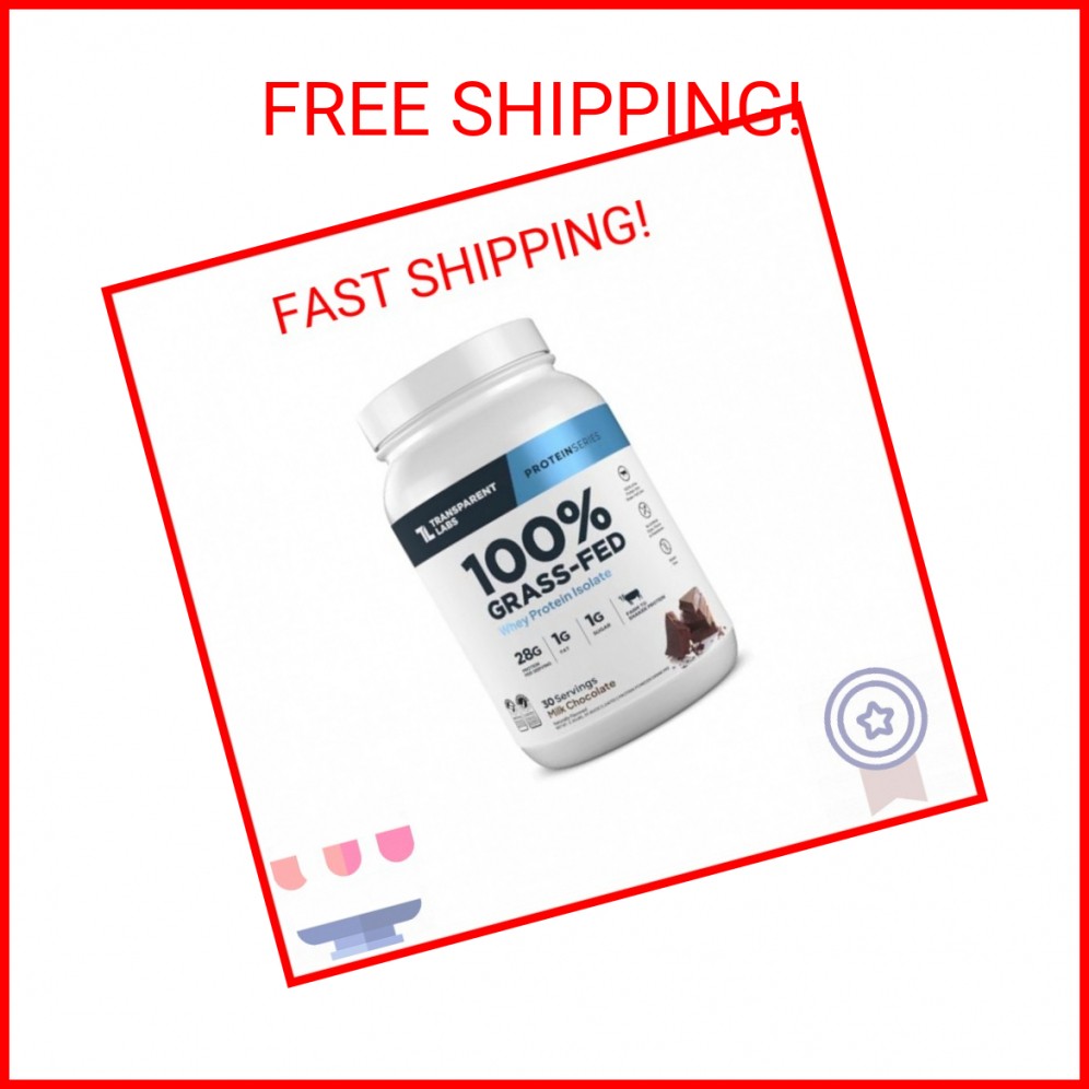 Transparent Labs Grass-Fed Whey Protein Isolate – Naturally Flavored, Gluten Fre