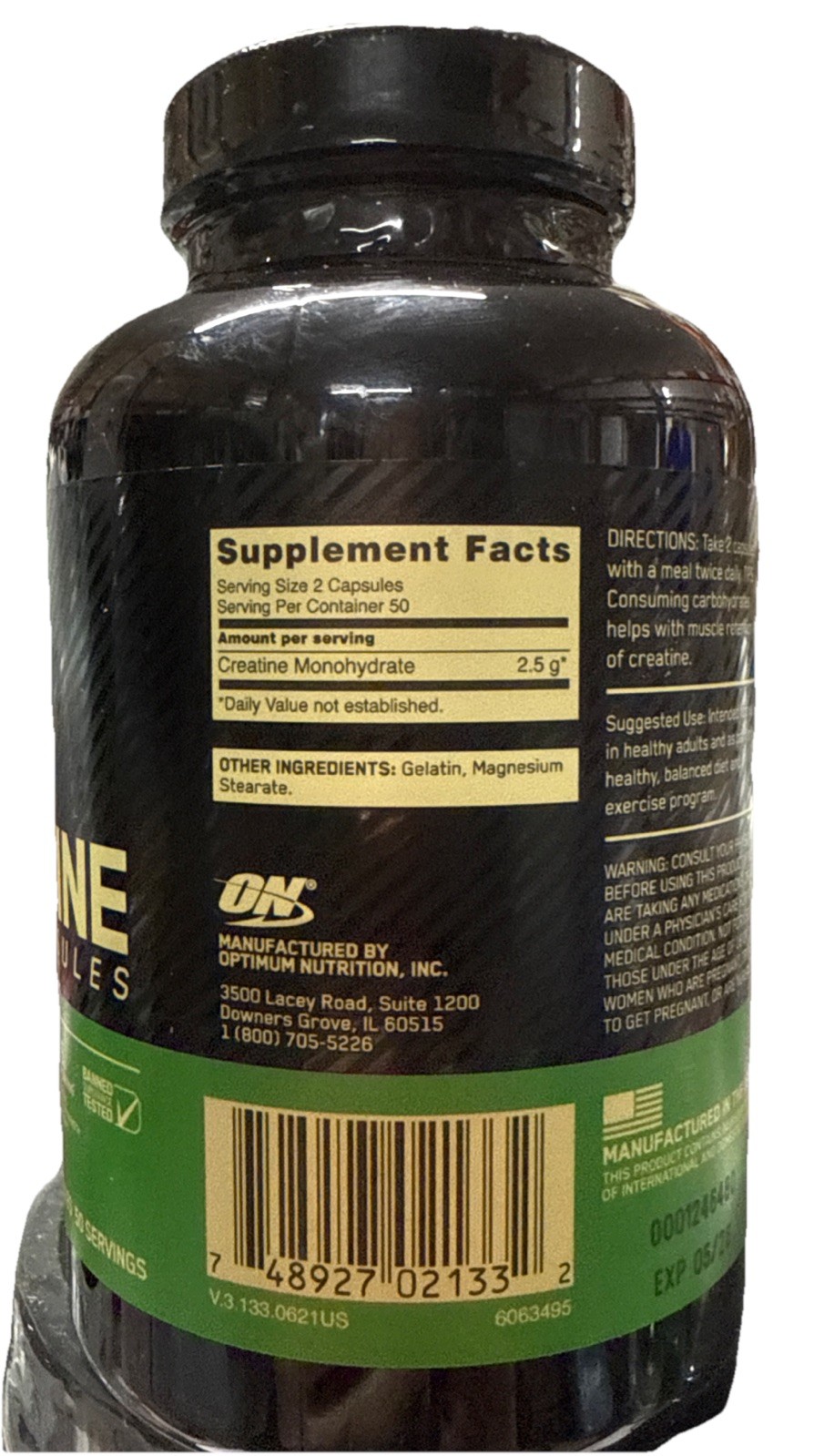 Optimum Nutrition Micronized Creatine – 100 Capsules