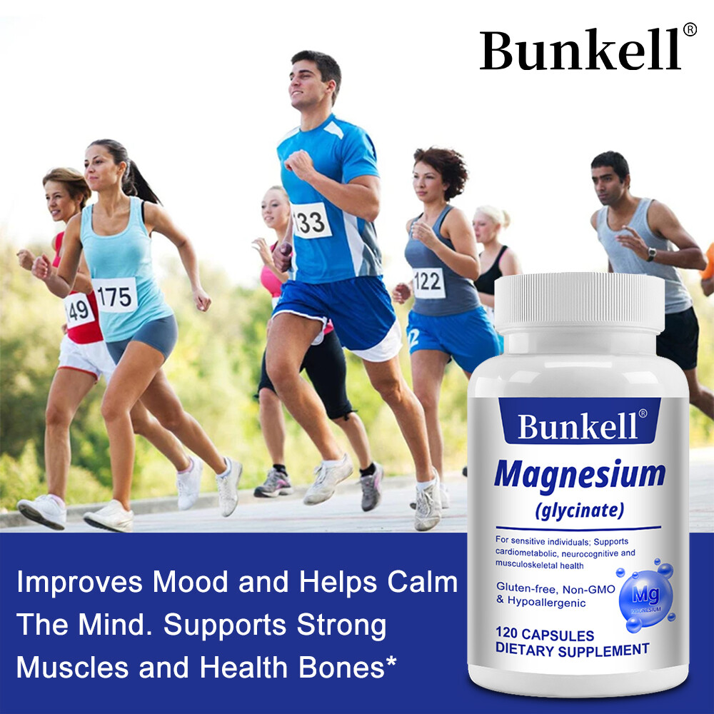 Magnesium 120mg Vegan Capsules Support Bone ,Cardiometabolic Health,