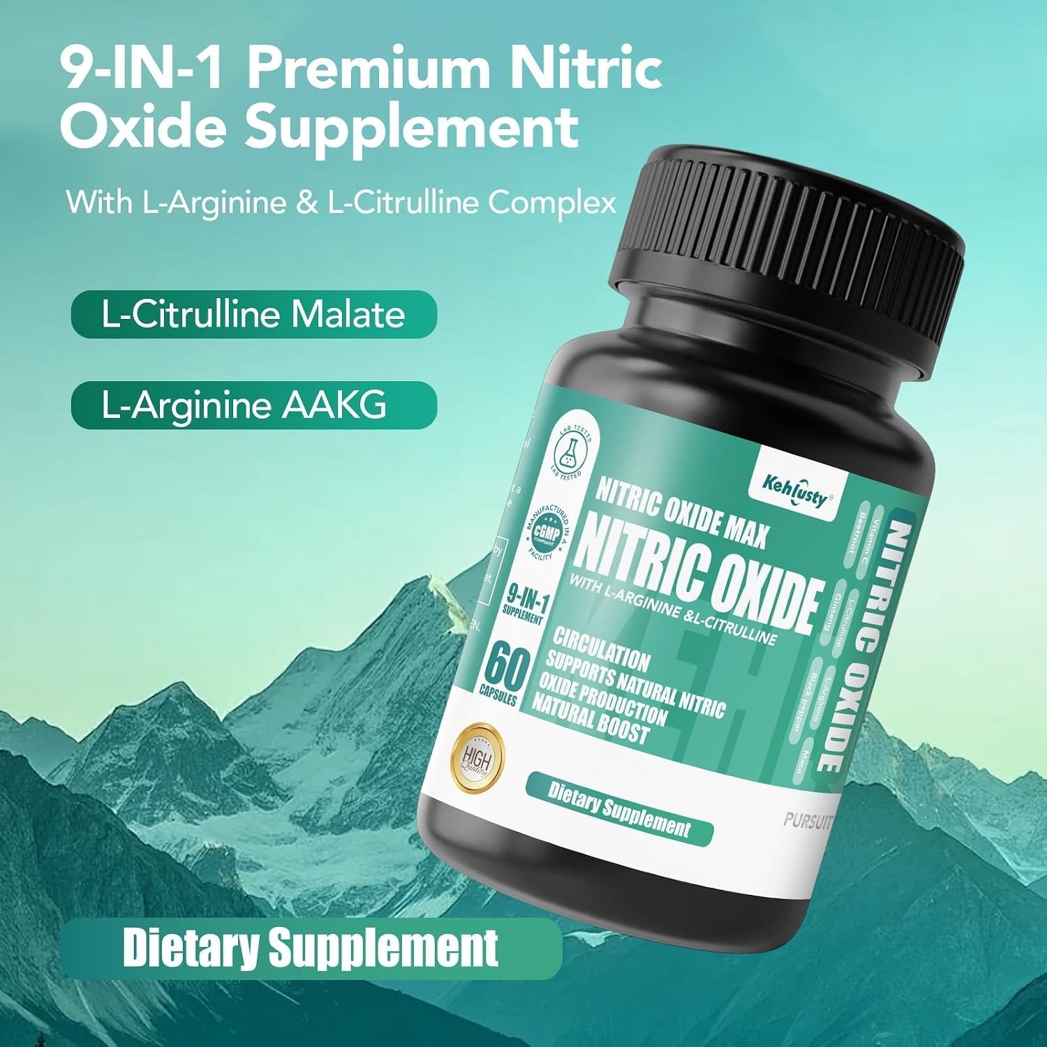 Ultimate Muscle Pump & Energy Booster – 7-in-1 Nitric Oxide Capsules, 60 Count