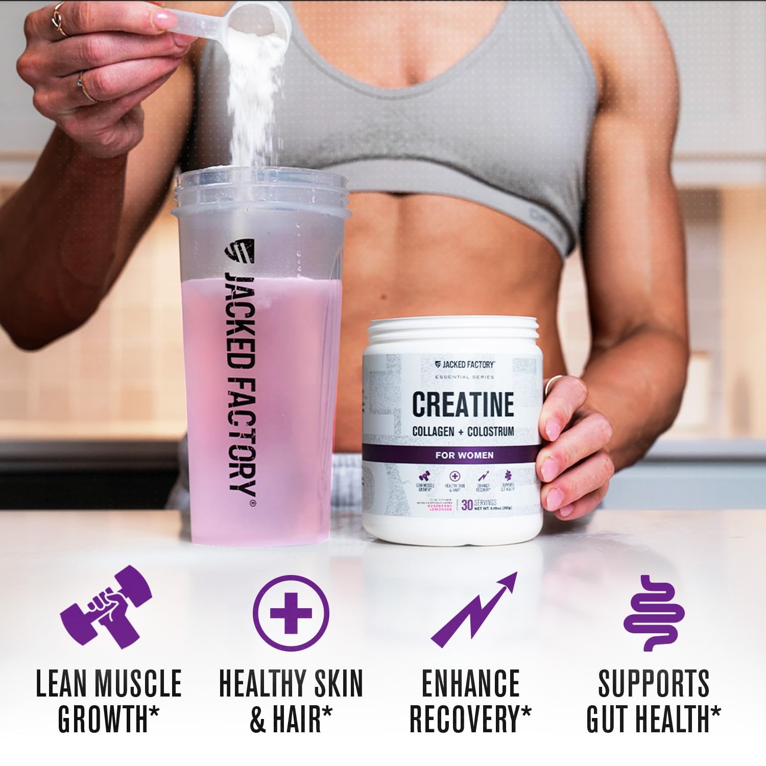 Creatine for Women – Creatine Monohydrate with Collagen + Colostrum to Suppor…