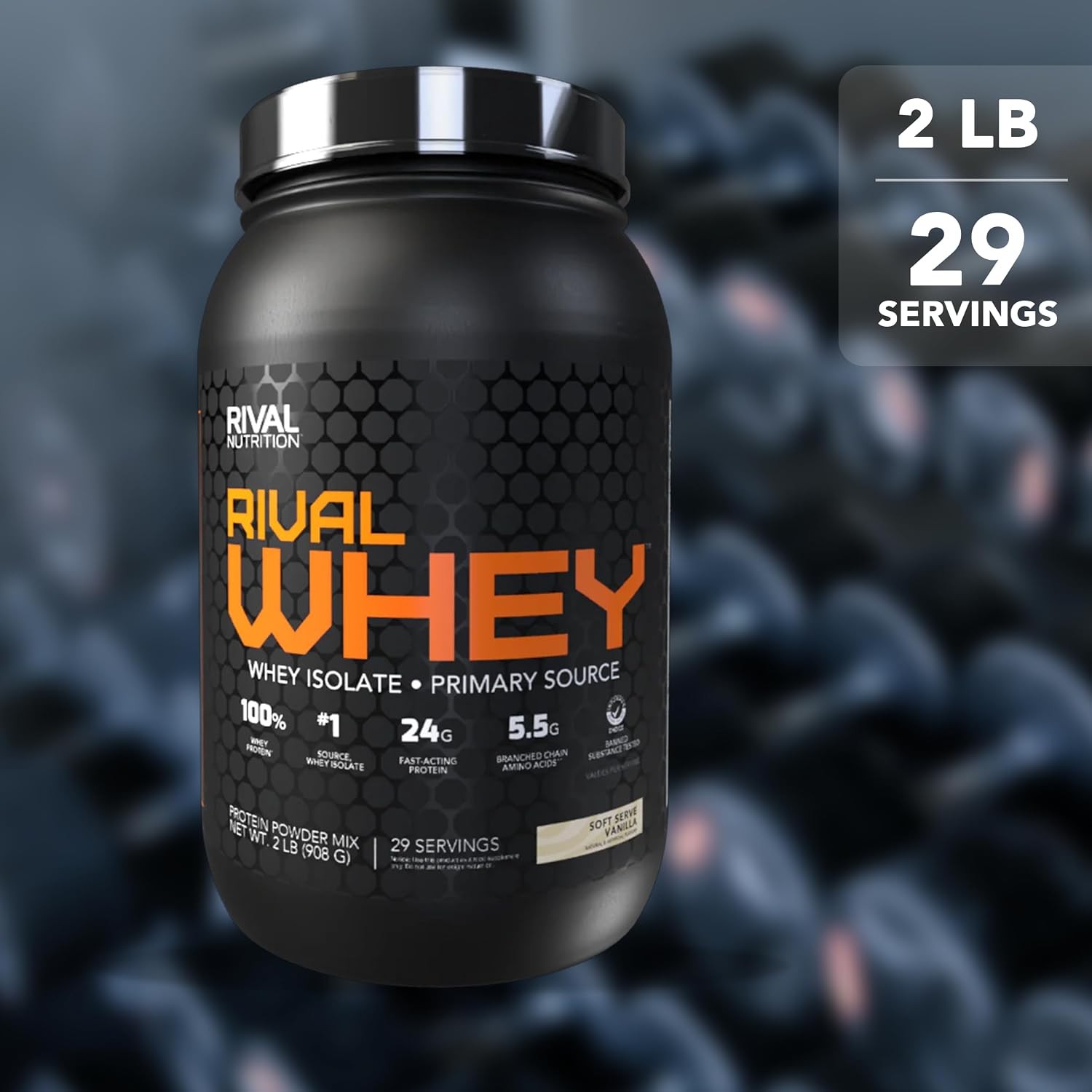 RIVAL NUTRITION Rival Whey Protein Powder I 100% of Protein from Whey I Isolate