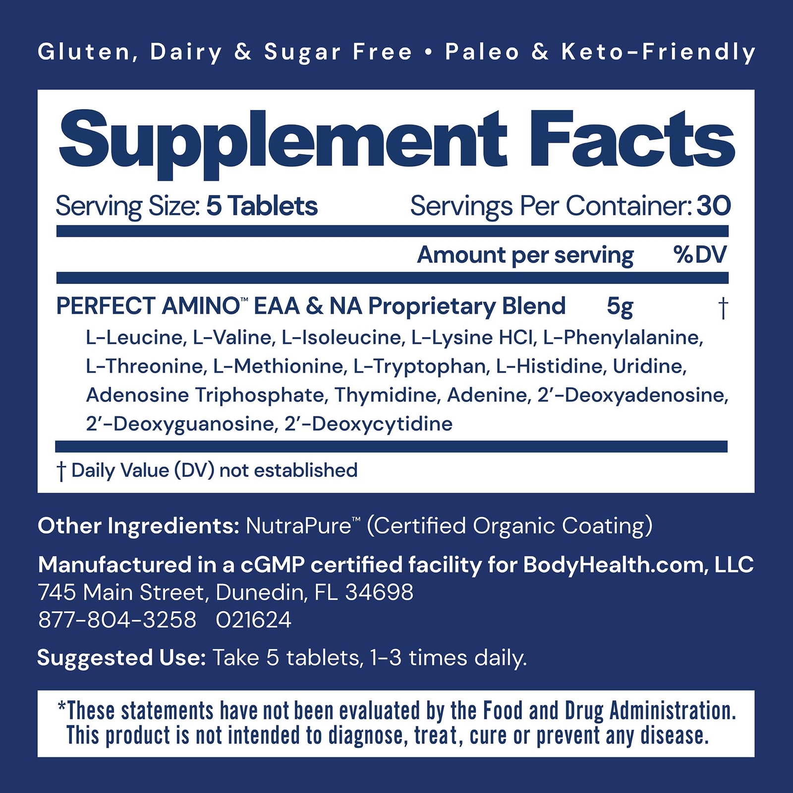 Vegan BCAA Supplement for Muscle Recovery Protein Synthesis 30 Servings