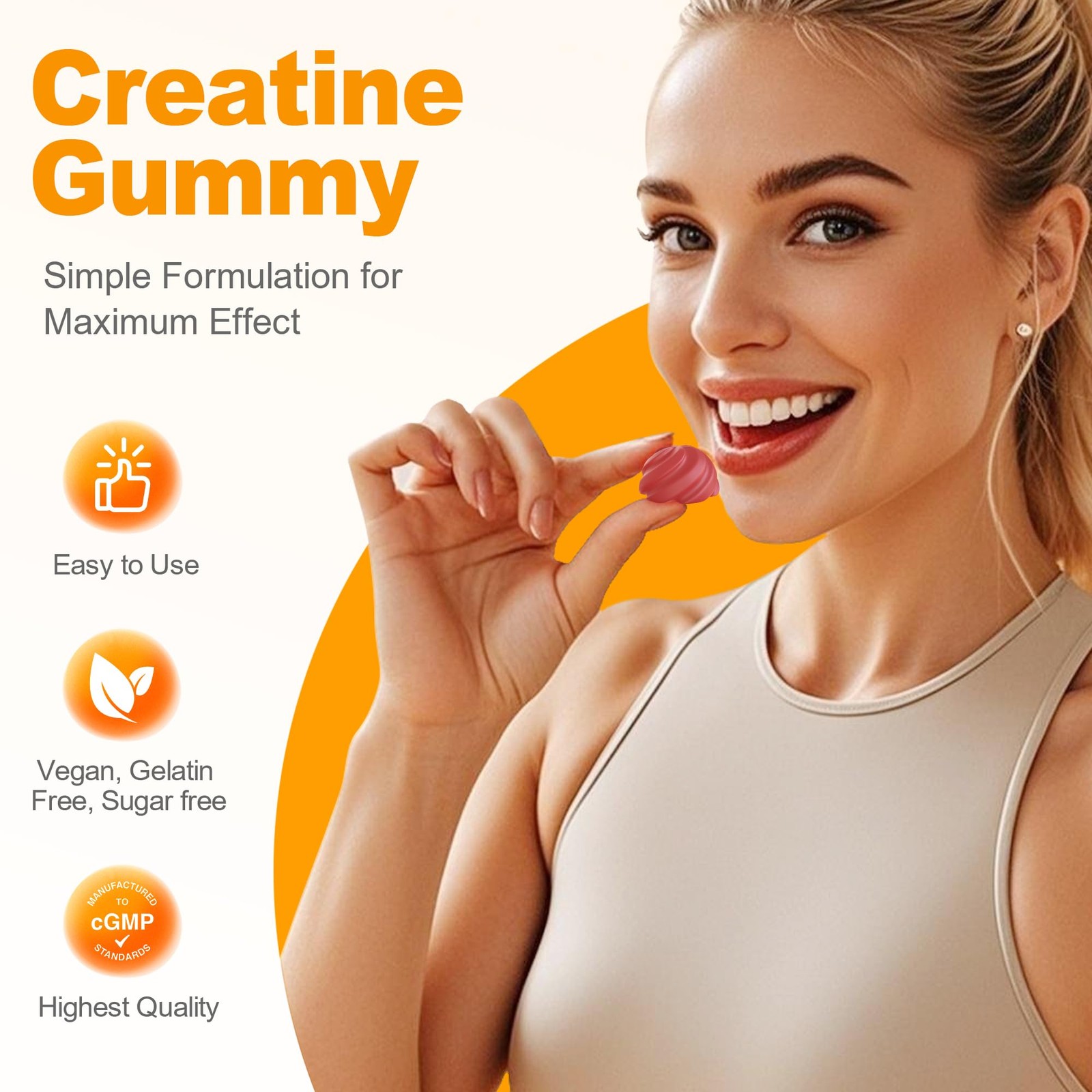 Creatine Monohydrate Gummies for Men & Women, 1.5g of Creatine per Gummy, Boo…