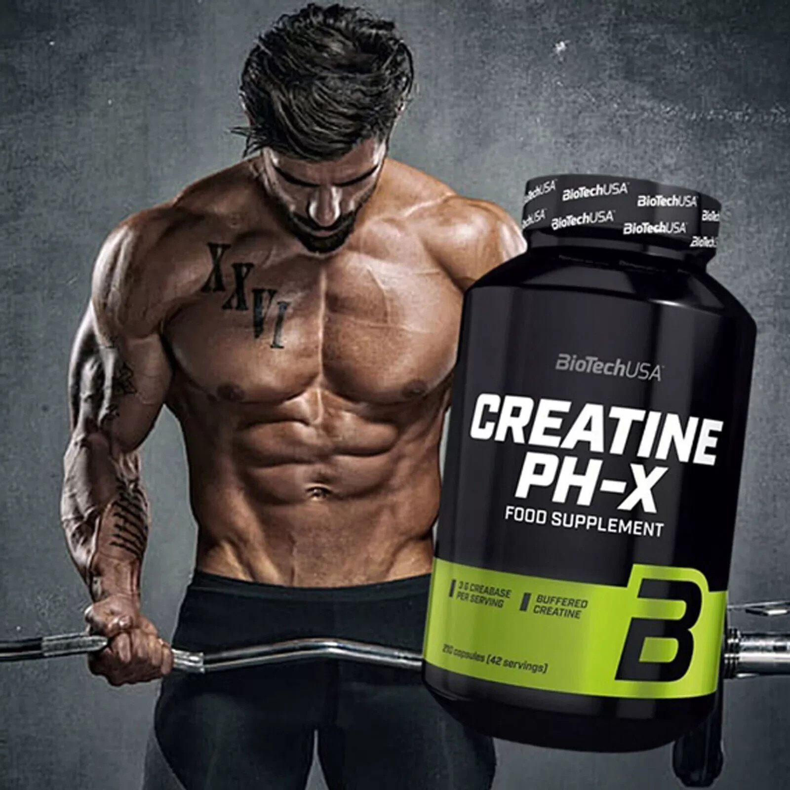 Creatine PH-X 90/180 Caps. Creatine Alkaline Buffered Monohydrate Muscle Growth