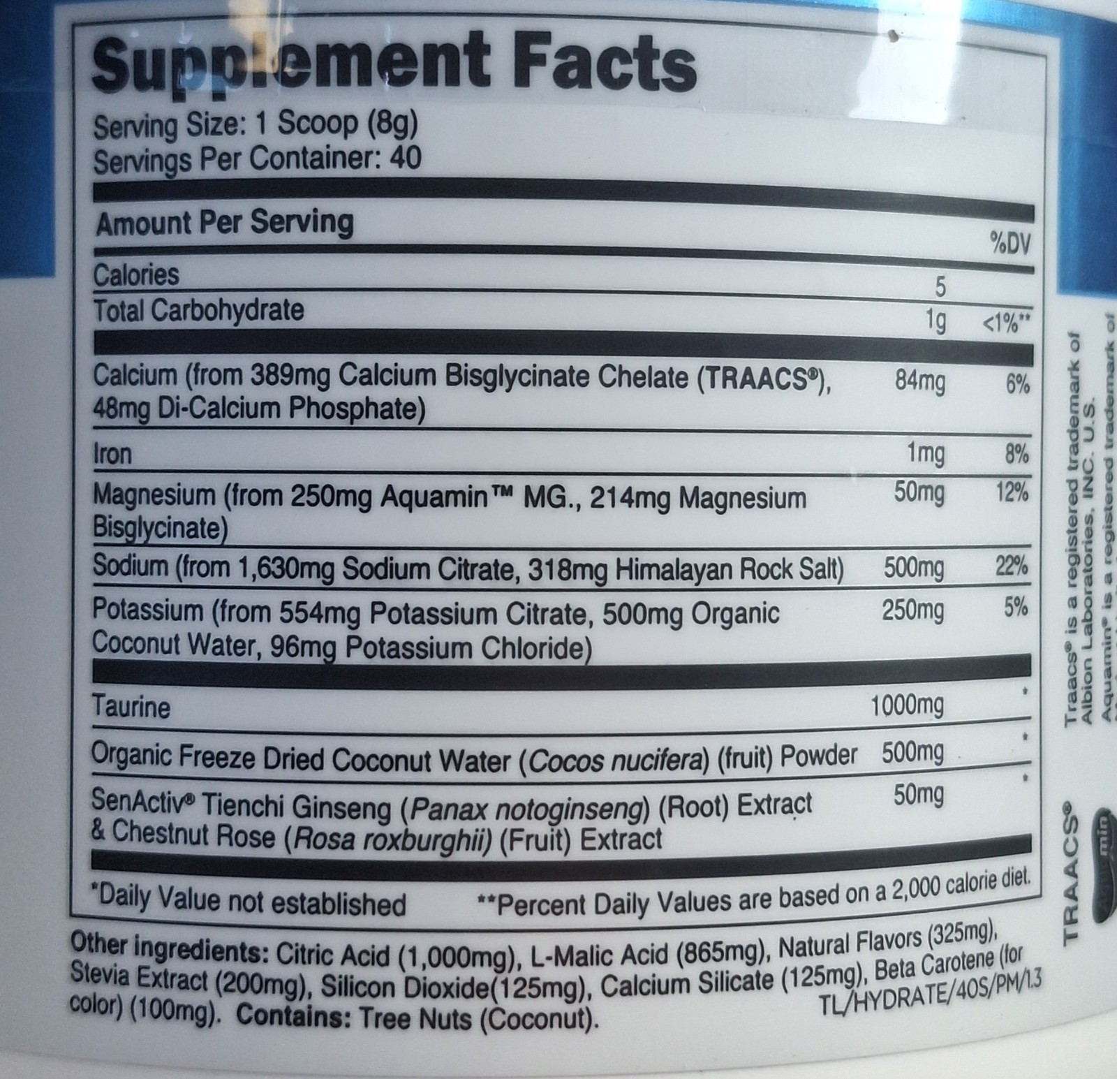 Transparent Labs Hydrate Electrolyte Formula Peach Mango, 40 Servings, 0.7 LBS