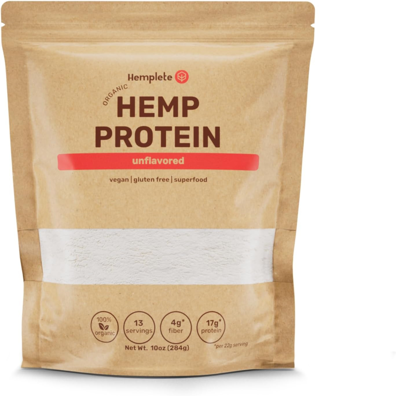 Hemp Vegan Protein Powder, Unflavored Vegan Powder with Plant Protein for Muscle