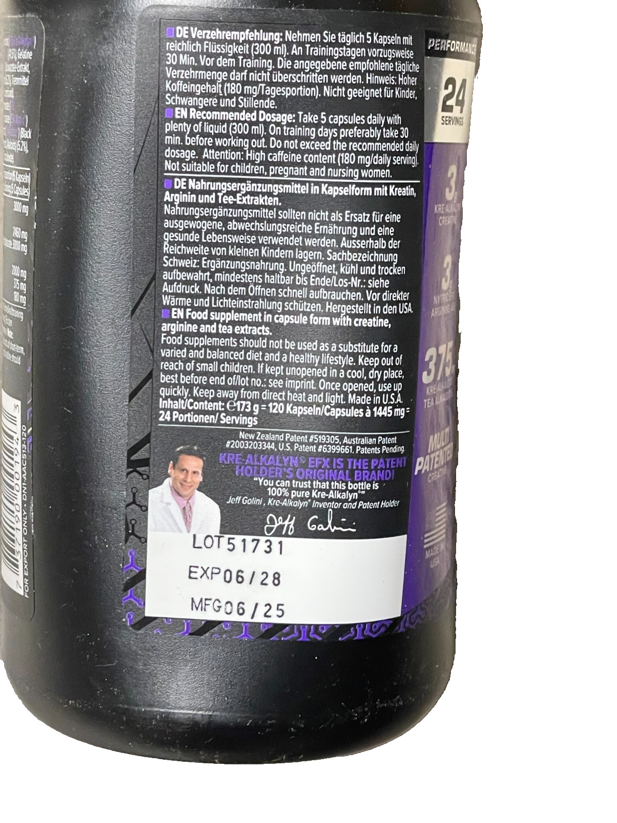 EFX Sports Kre-Alkalyn Nitro Pro Pre Workout Power Focus 120ct 6/2028