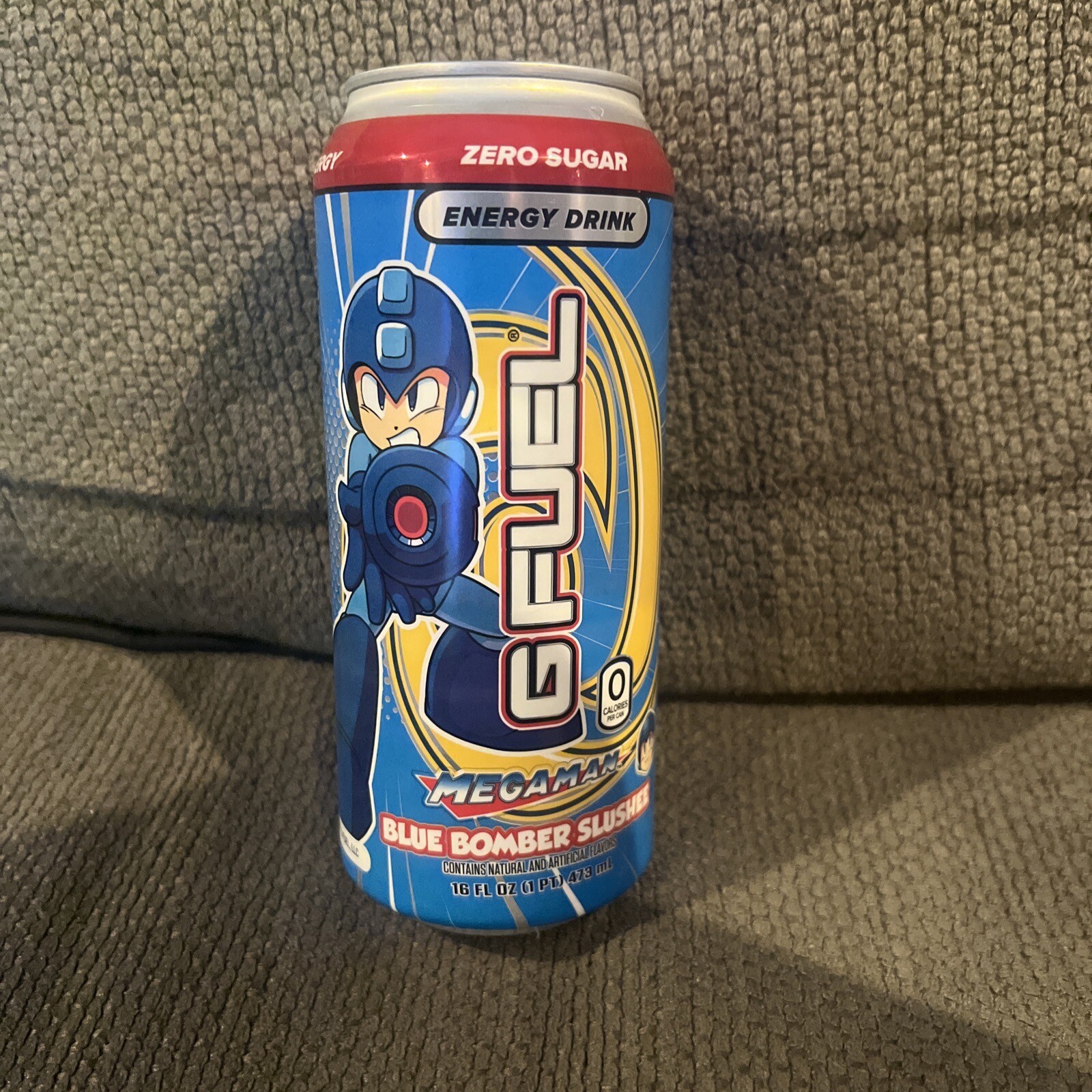 Megaman Blue Bomber Slushee G Fuel Energy Drink Full 16 FL OZ Limited Edition
