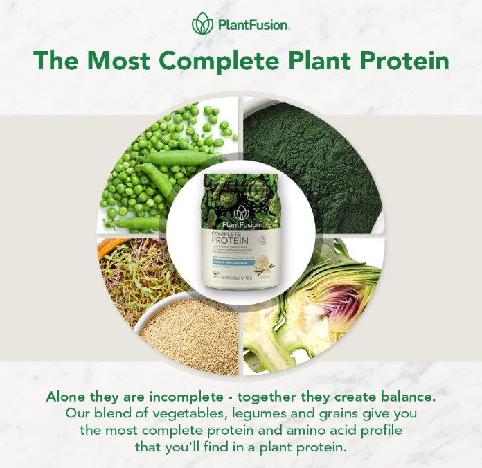 PlantFusion Complete Vegan Protein Powder, Vanilla Bean, 2 lb
