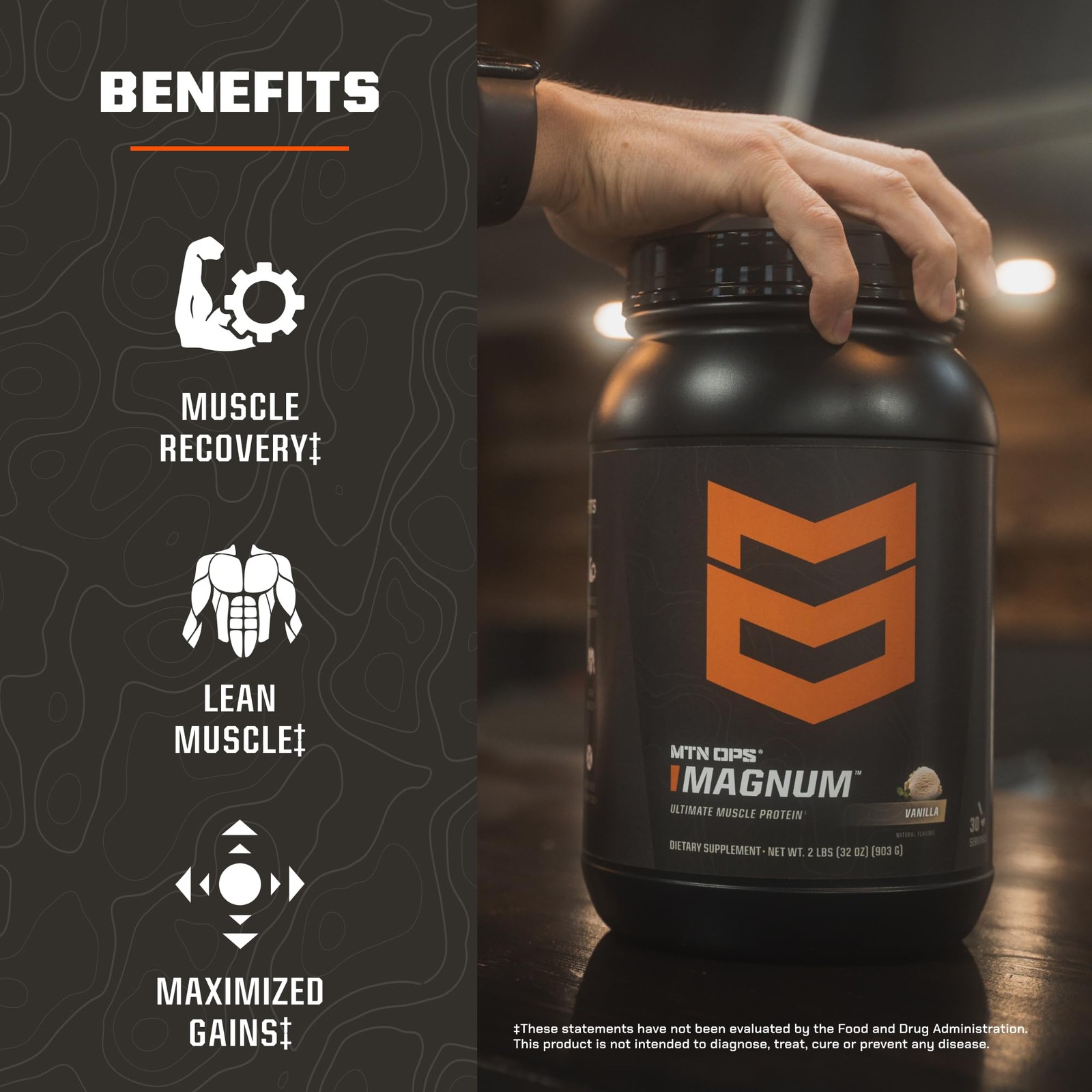 MTN OPS Magnum Strawberries Cream Protein Powder, 23g of Whey Isolate Protei…