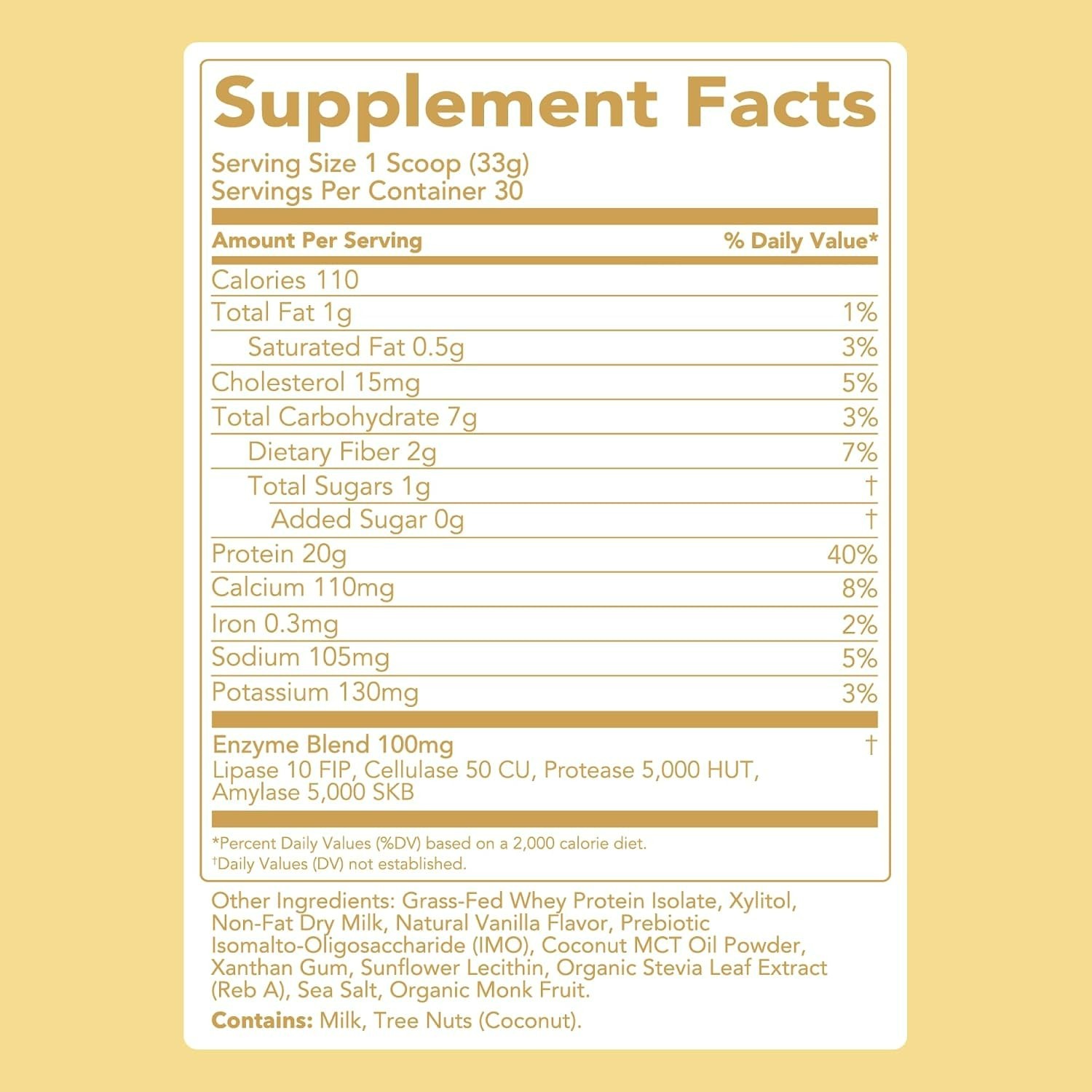 Clean Simple Eats Whey Protein Isolate Simply Vanilla 26.4oz Grass Fed