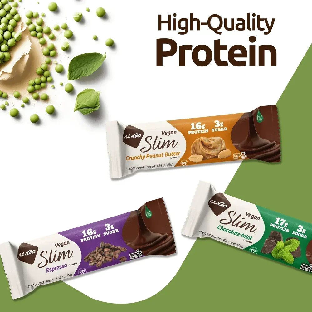 (Pack of 36) Nugo Protein Bar Slim Chocolate Protein Snack Bars 1.59 Oz