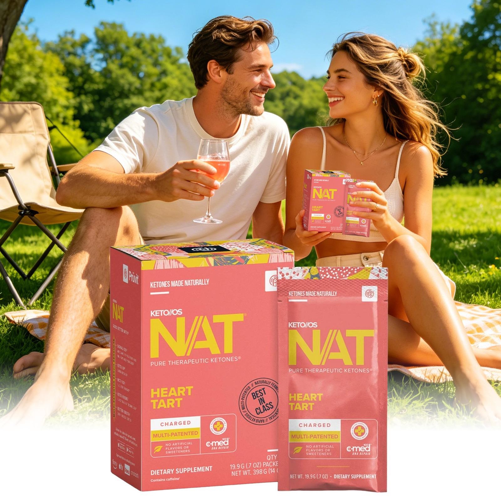 PRUVIT Keto OS NAT Heart Tart Charged Keto Supplement 20 Pack