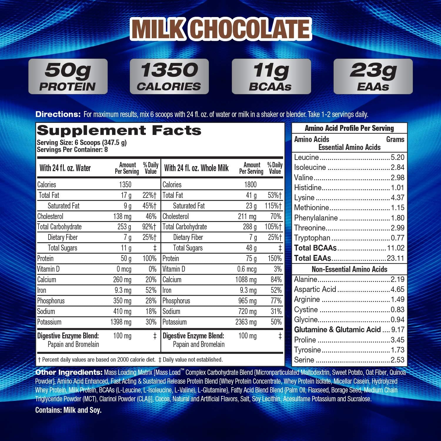 MHP UYM XXXL 1350 Mass Building Weight Gainer, Muscle Mass Gains, W/50G Protein,