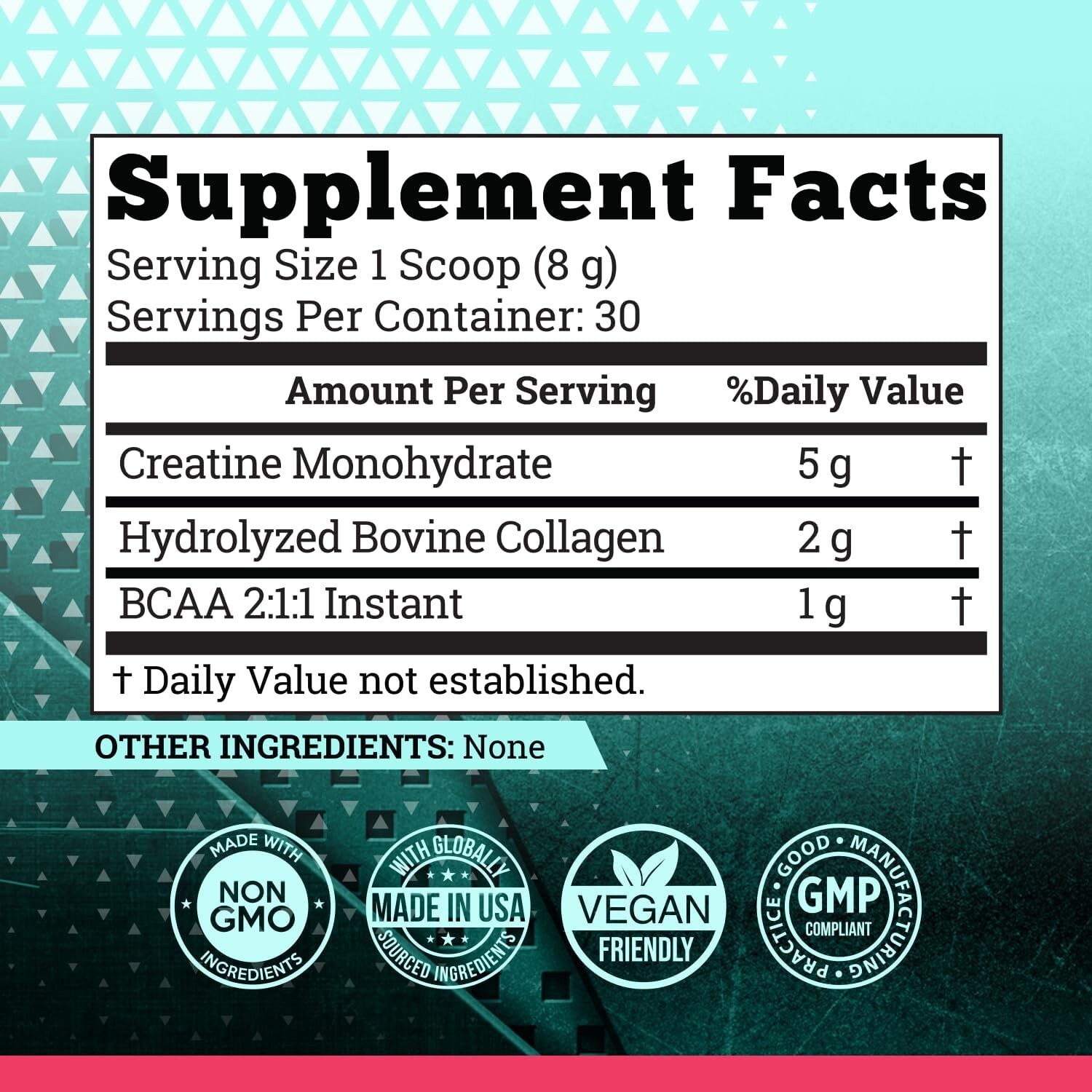 5G Creatine Monohydrate Powder for Women Booty Gain +2000Mg Collagen +1G BCAA 2: