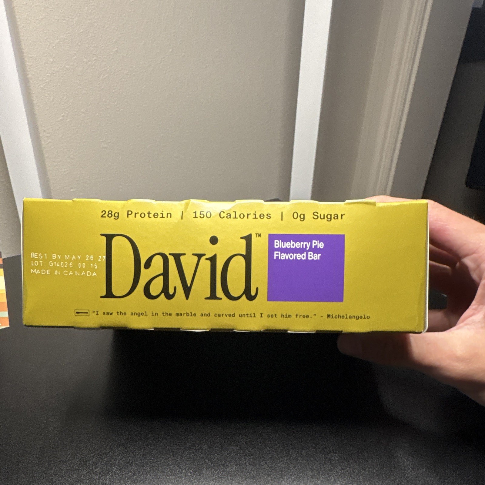 David Blueberry Pie Protein Bars, 12 Pack, 28g Protein, Gluten Free