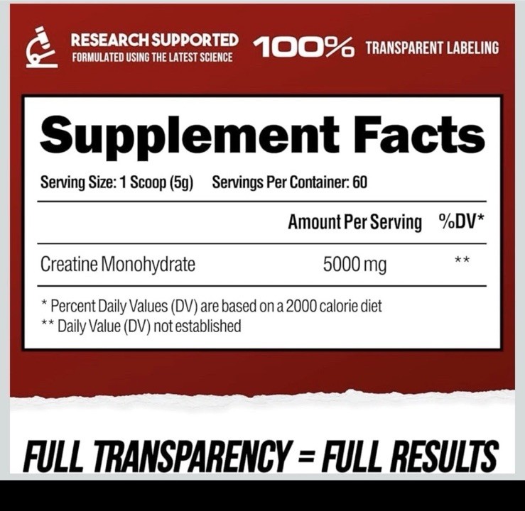 Alpha Lion Creatine Monohydrate Powder 5000mg Per Serving 60 Servings Unflavored