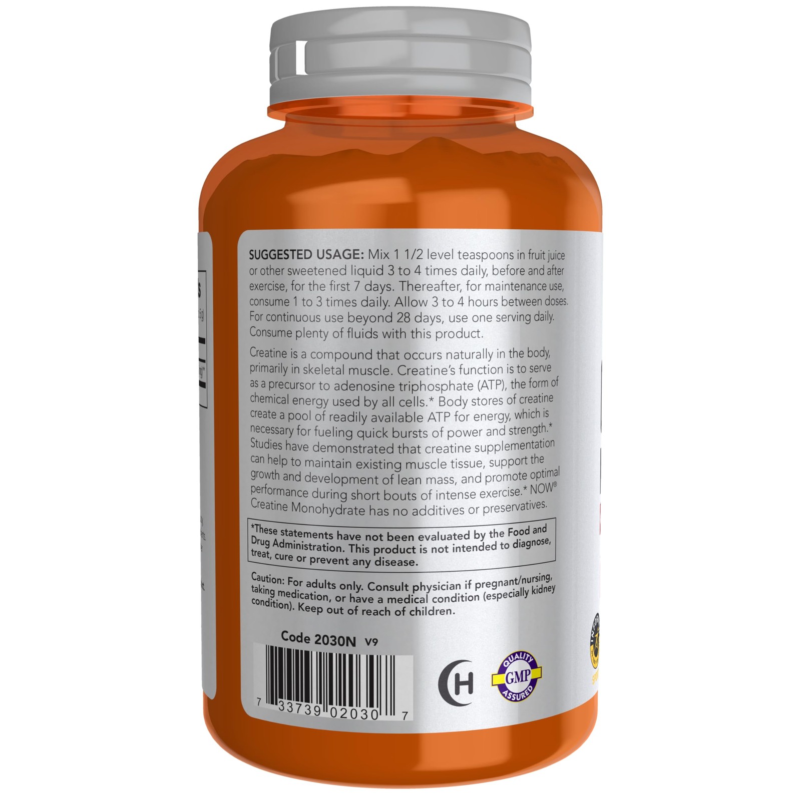 Now Sports Creatine Monohydrate 8 Ounce Pure Muscle Fuel Energy Supplement