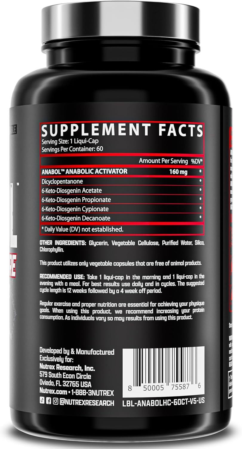 Anabol Hardcore Anabolic Activator, Muscle Builder and Hardening Agent, 60 Pills